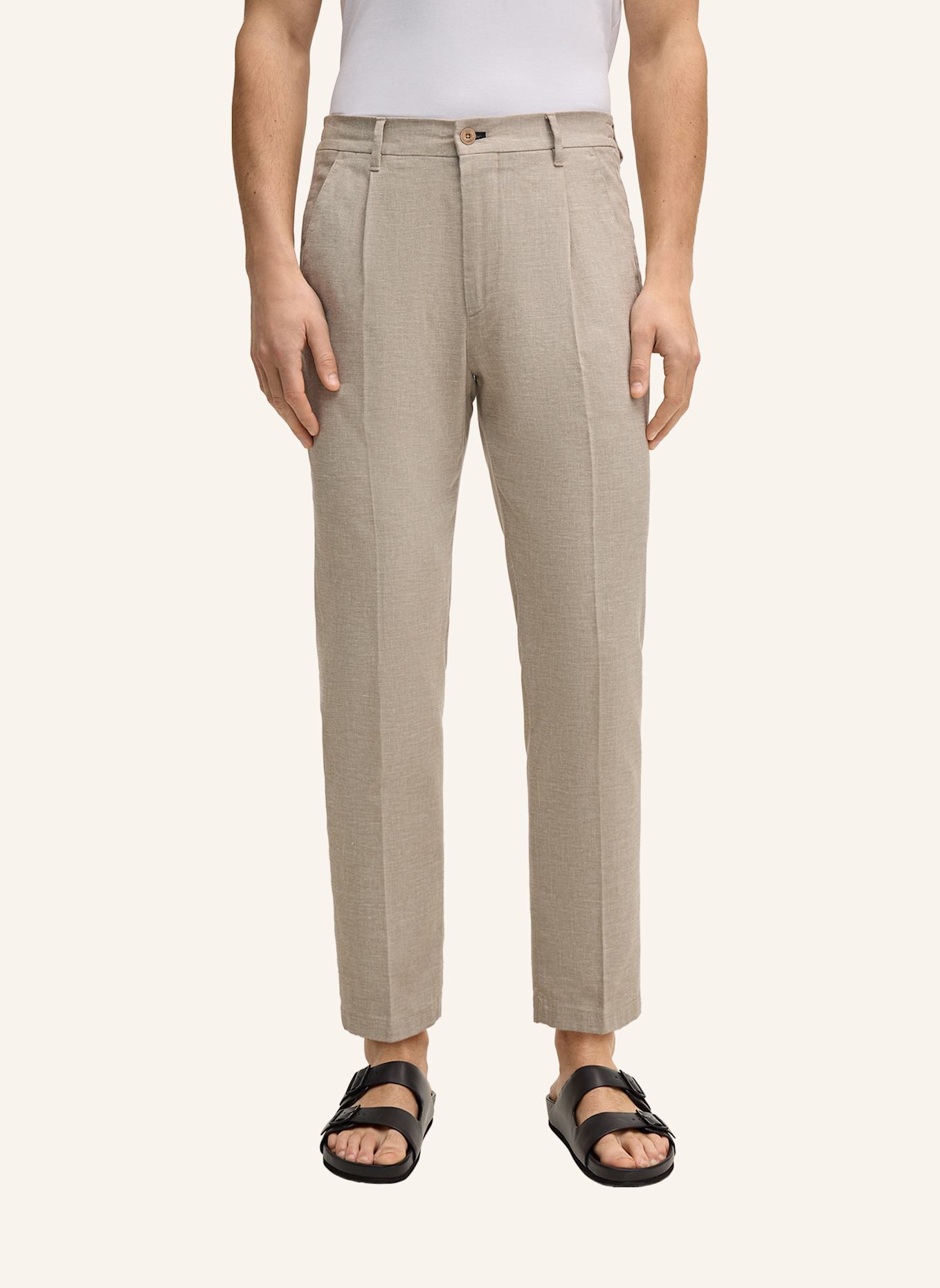 JOOP! JEANS Bundfaltenhose Loose Fit: BEIGE