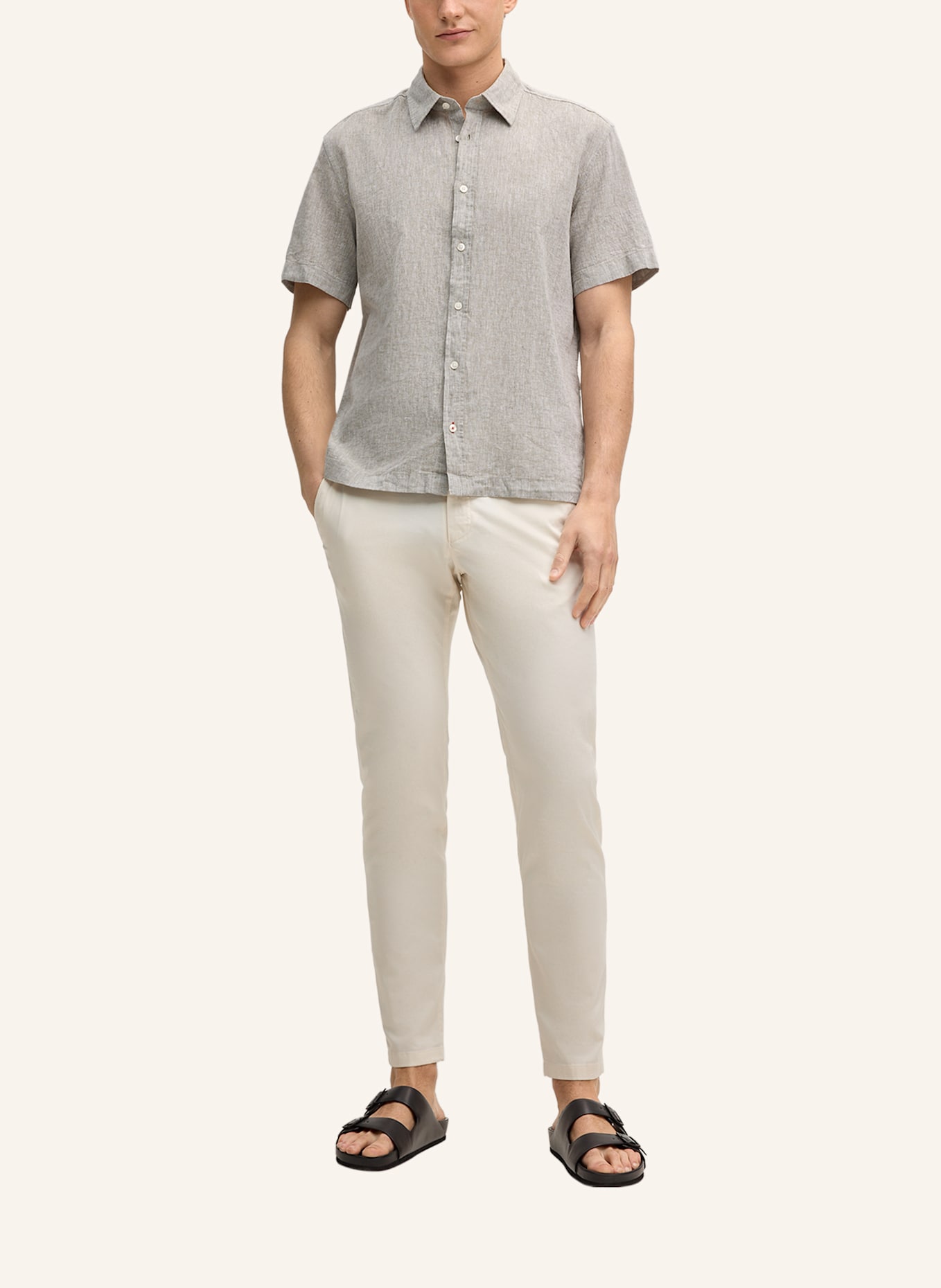 JOOP! JEANS Kurzarm-Hemd Casual Fit: KHAKI