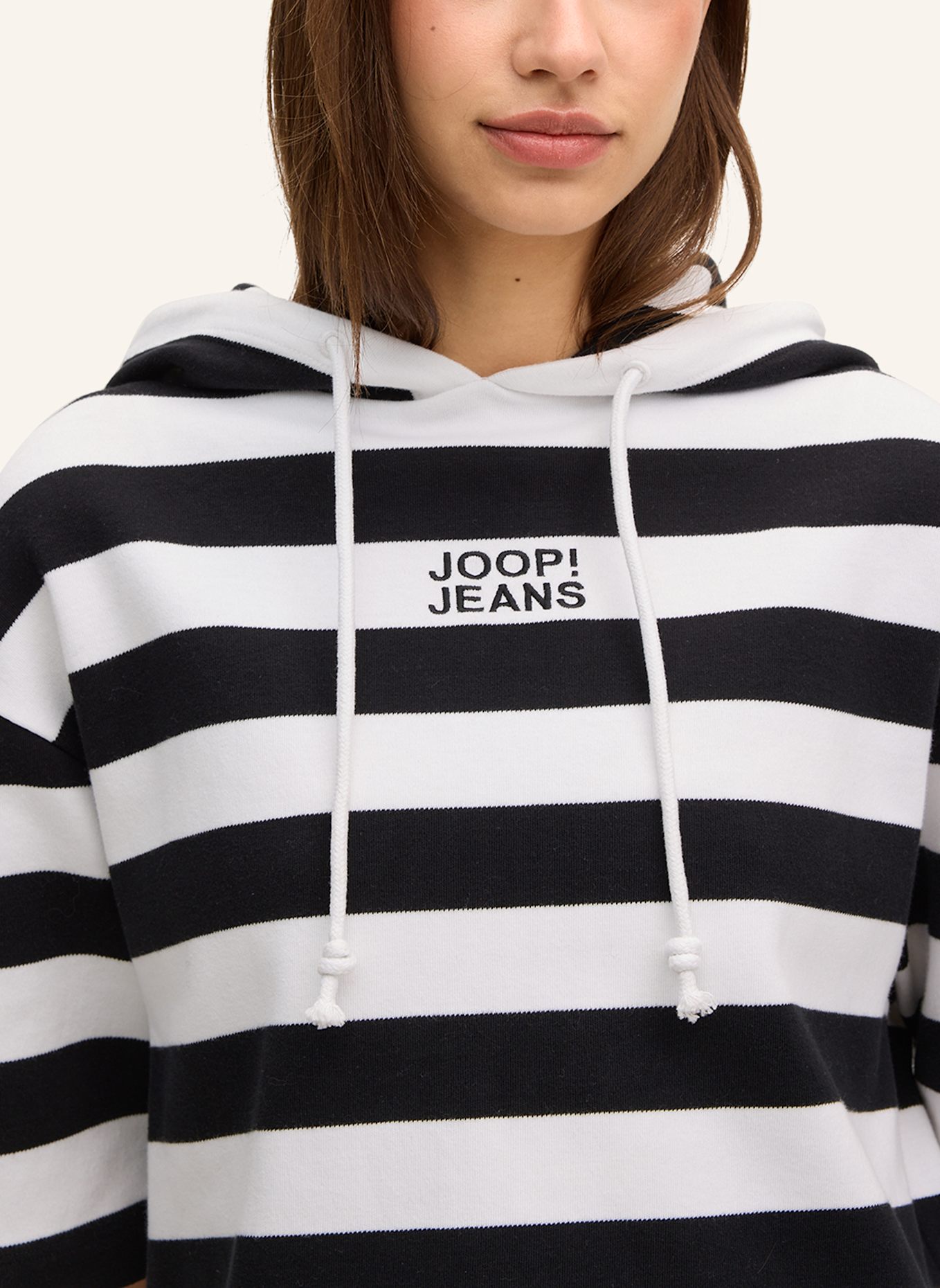 JOOP! JEANS Kurzarm-Hoodie: SCHWARZ