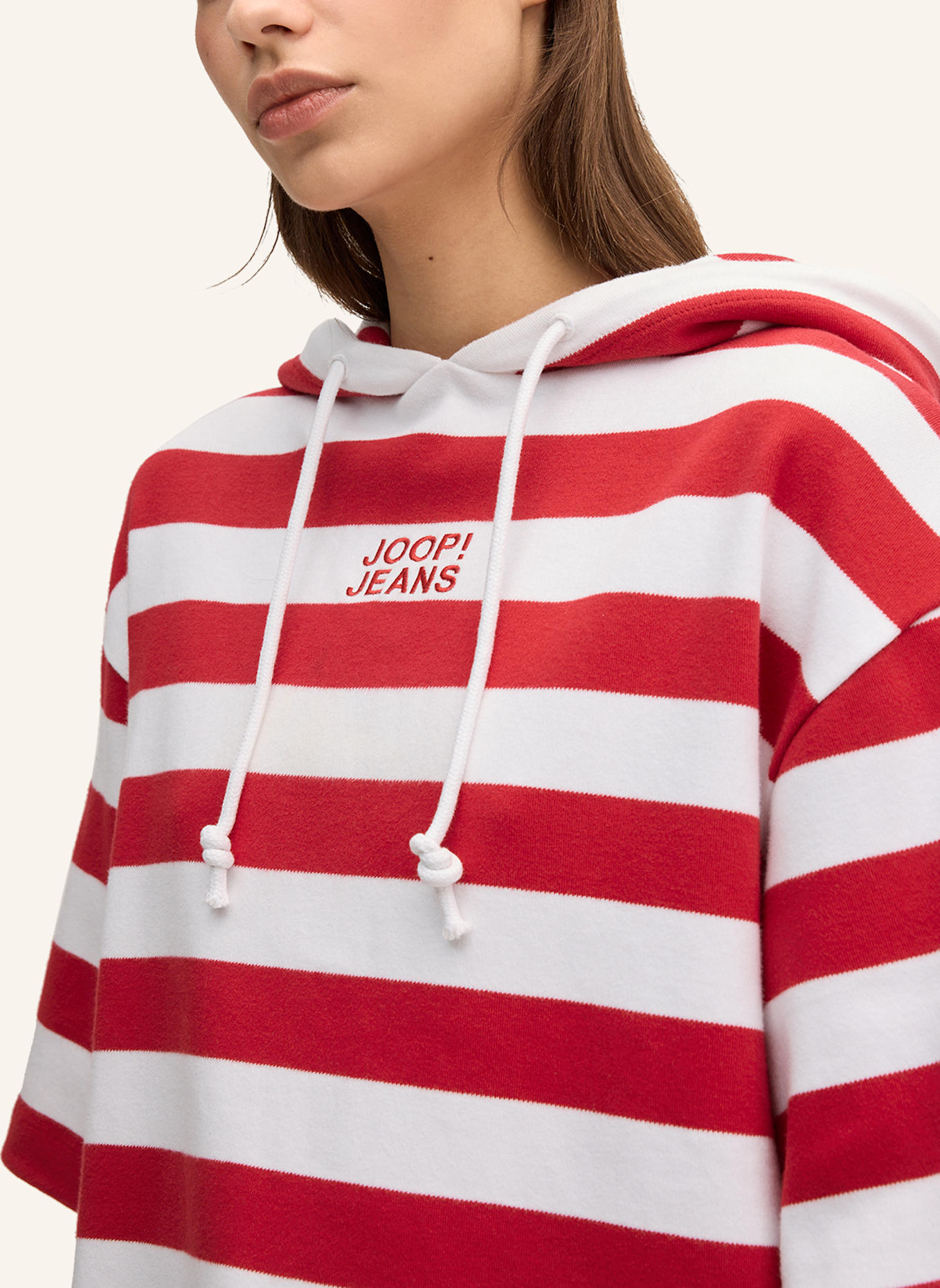 JOOP! JEANS Kurzarm-Hoodie: ROT