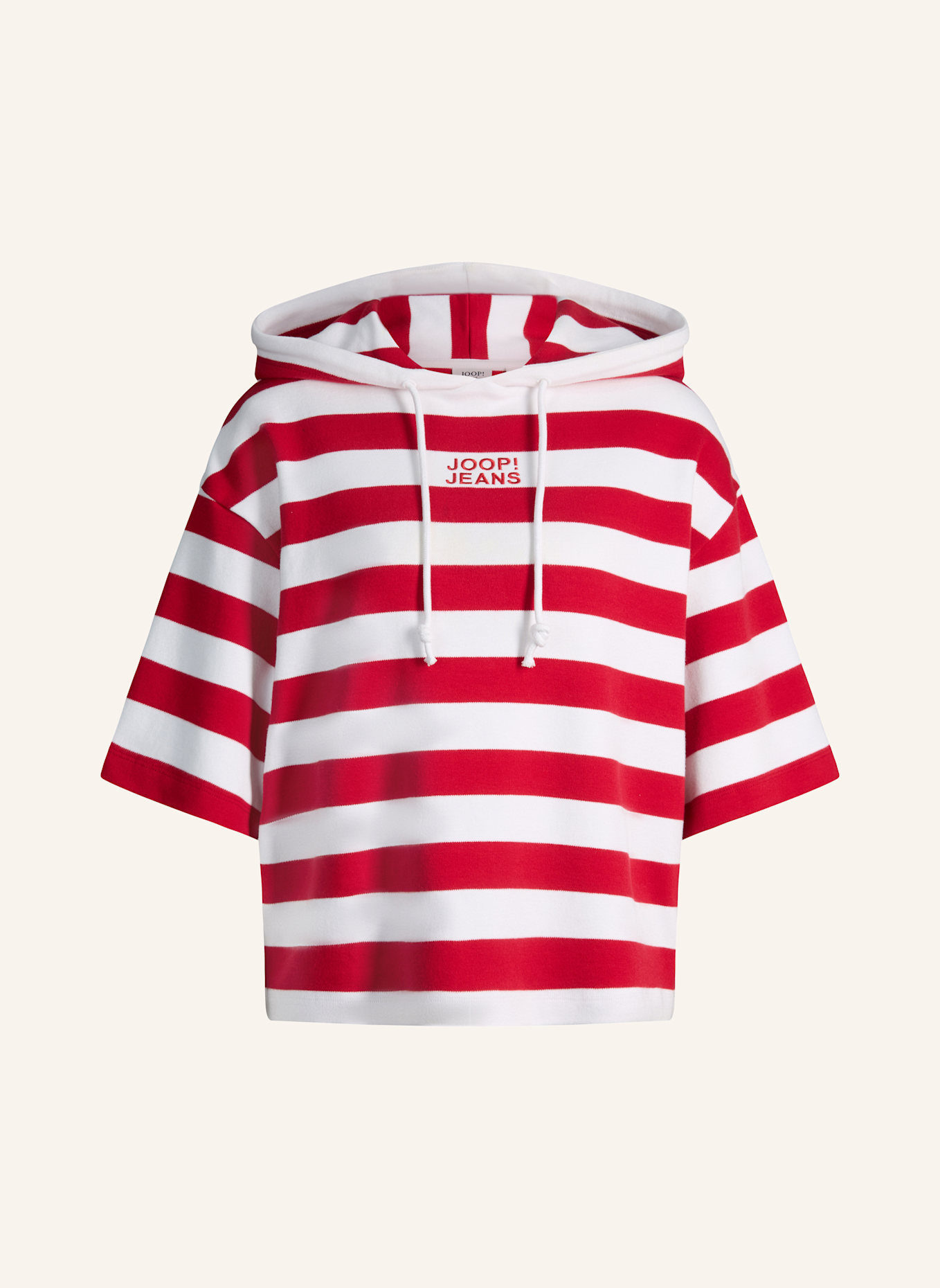 JOOP! JEANS Kurzarm-Hoodie: ROT