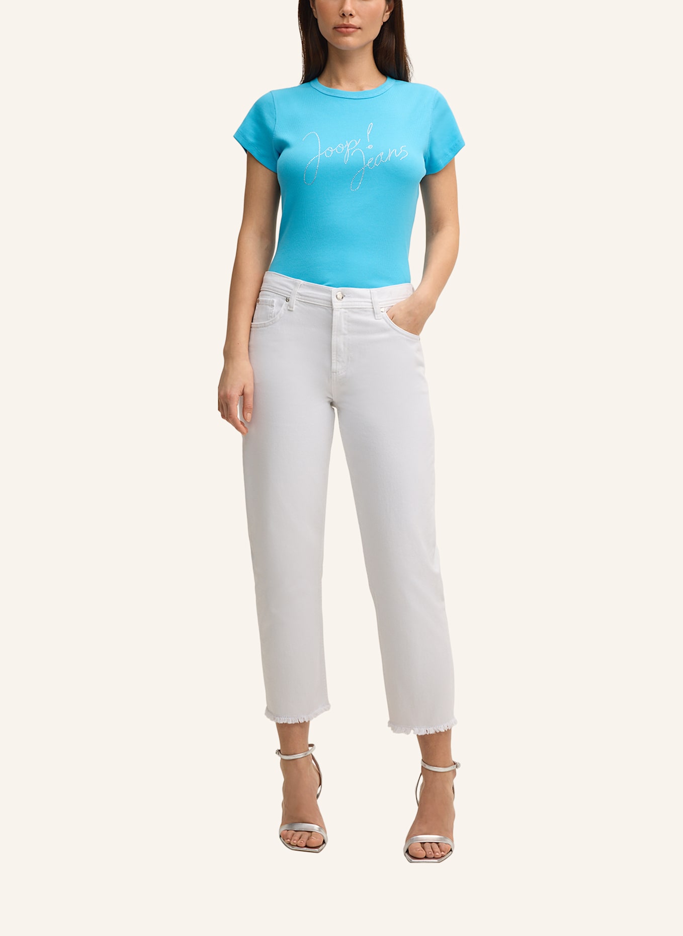 JOOP! JEANS T-Shirt TINETA mit Schmucksteinen: TÜRKIS