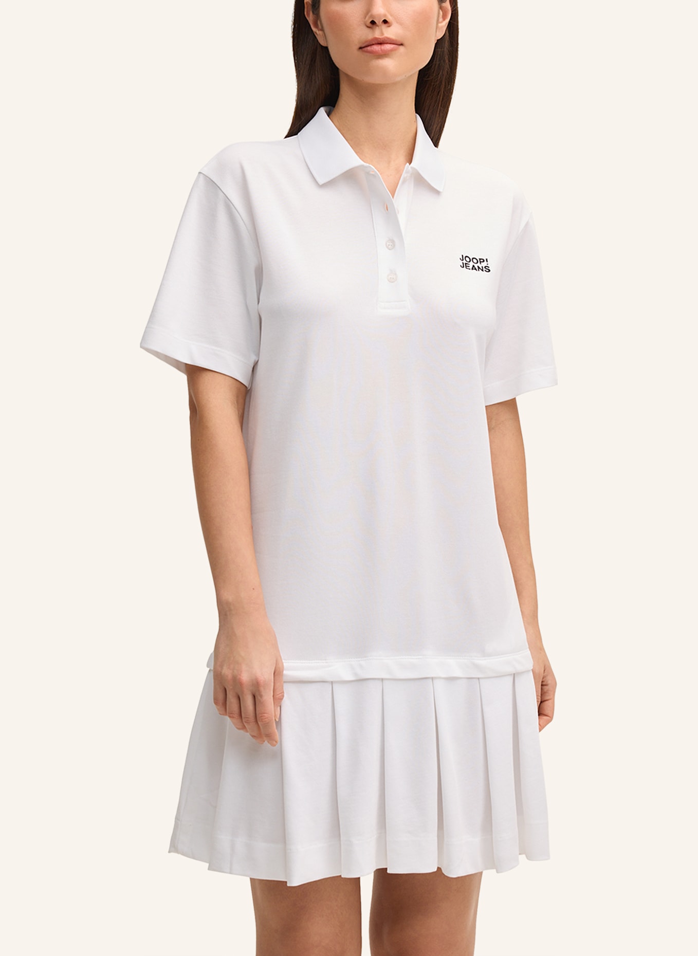 JOOP! JEANS Piqué-Polokleid TADENA: WEISS