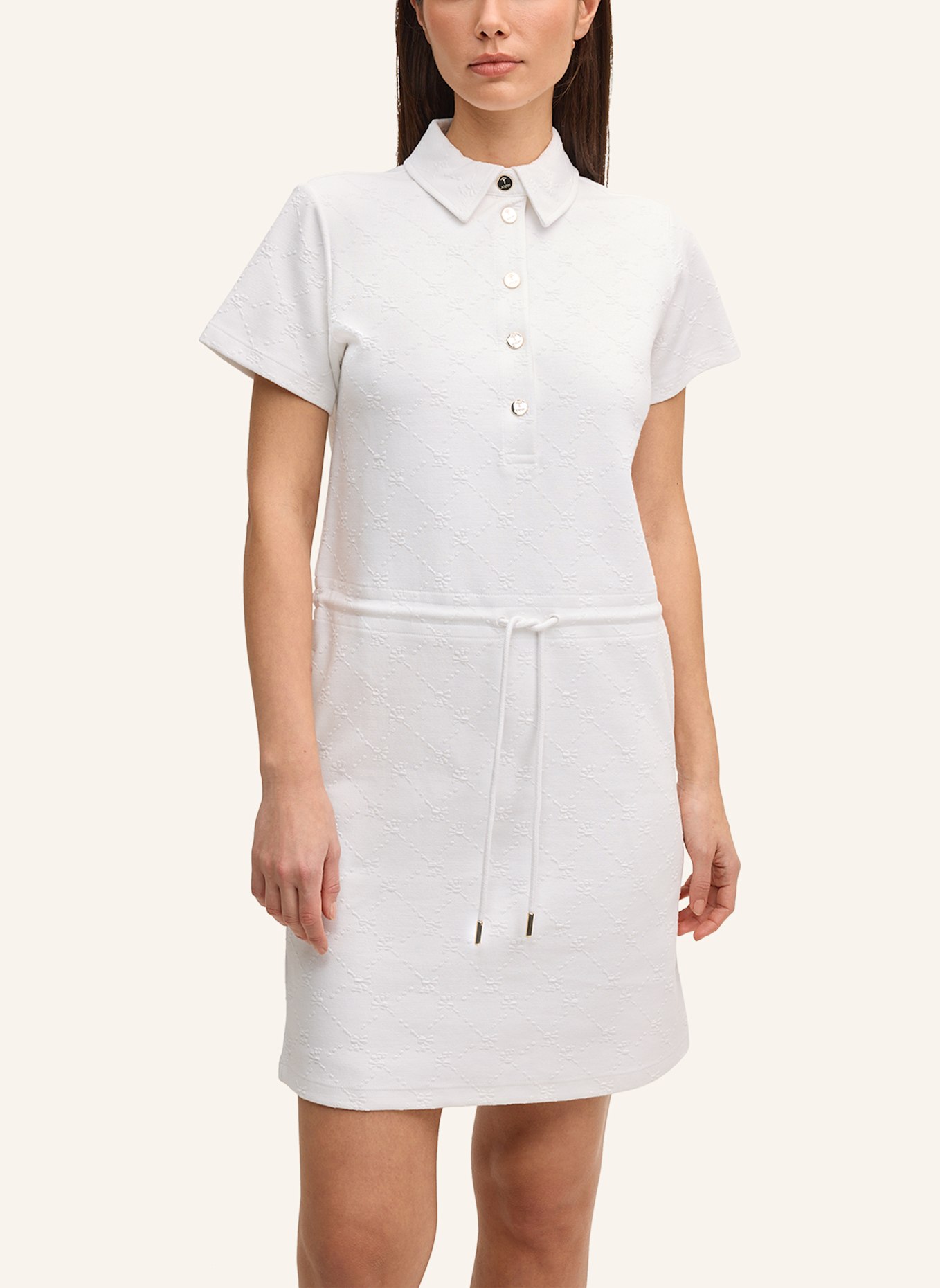 JOOP! Sweat-Polokleid: WEISS