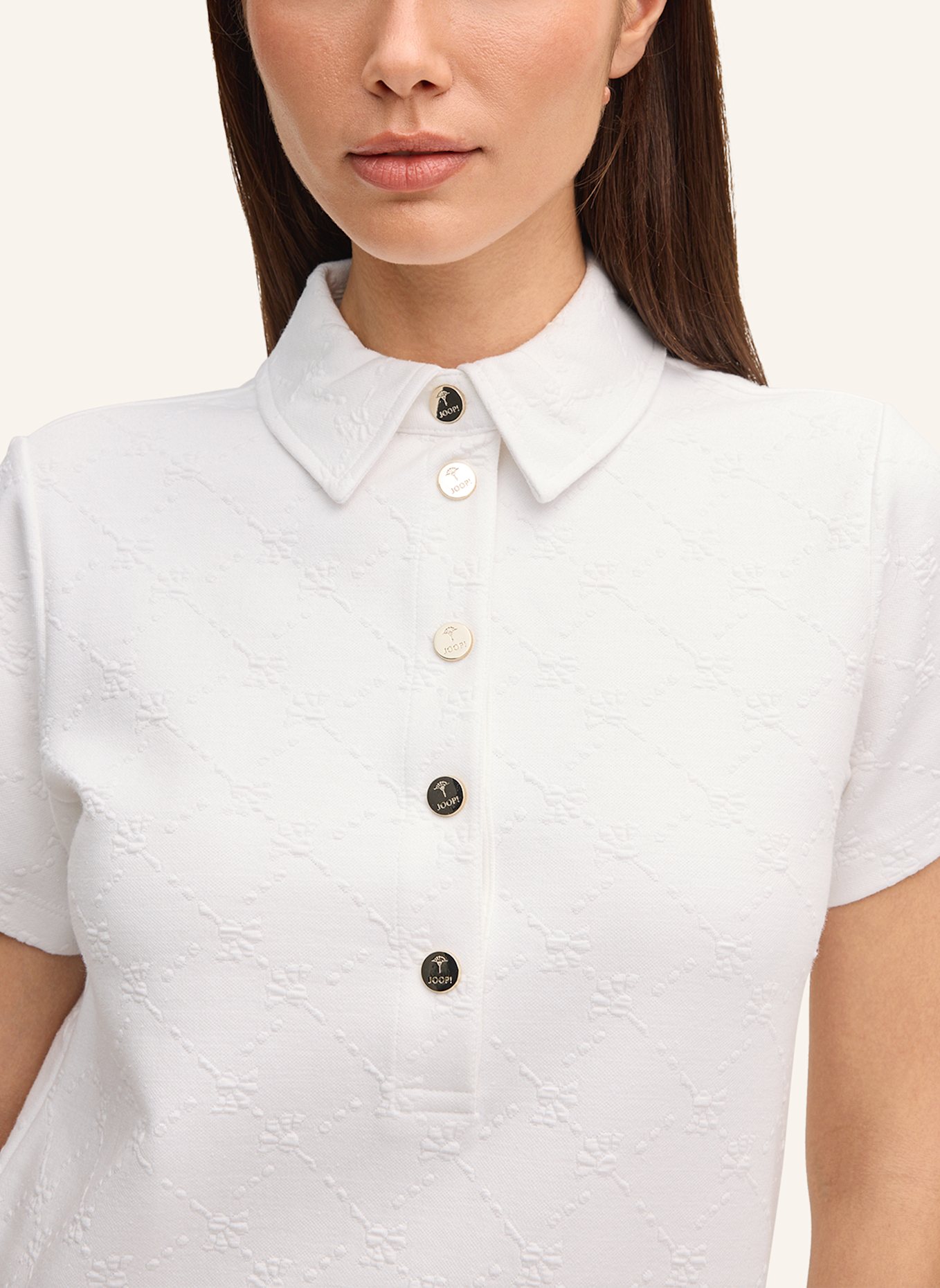 JOOP! Sweat-Polokleid: WEISS