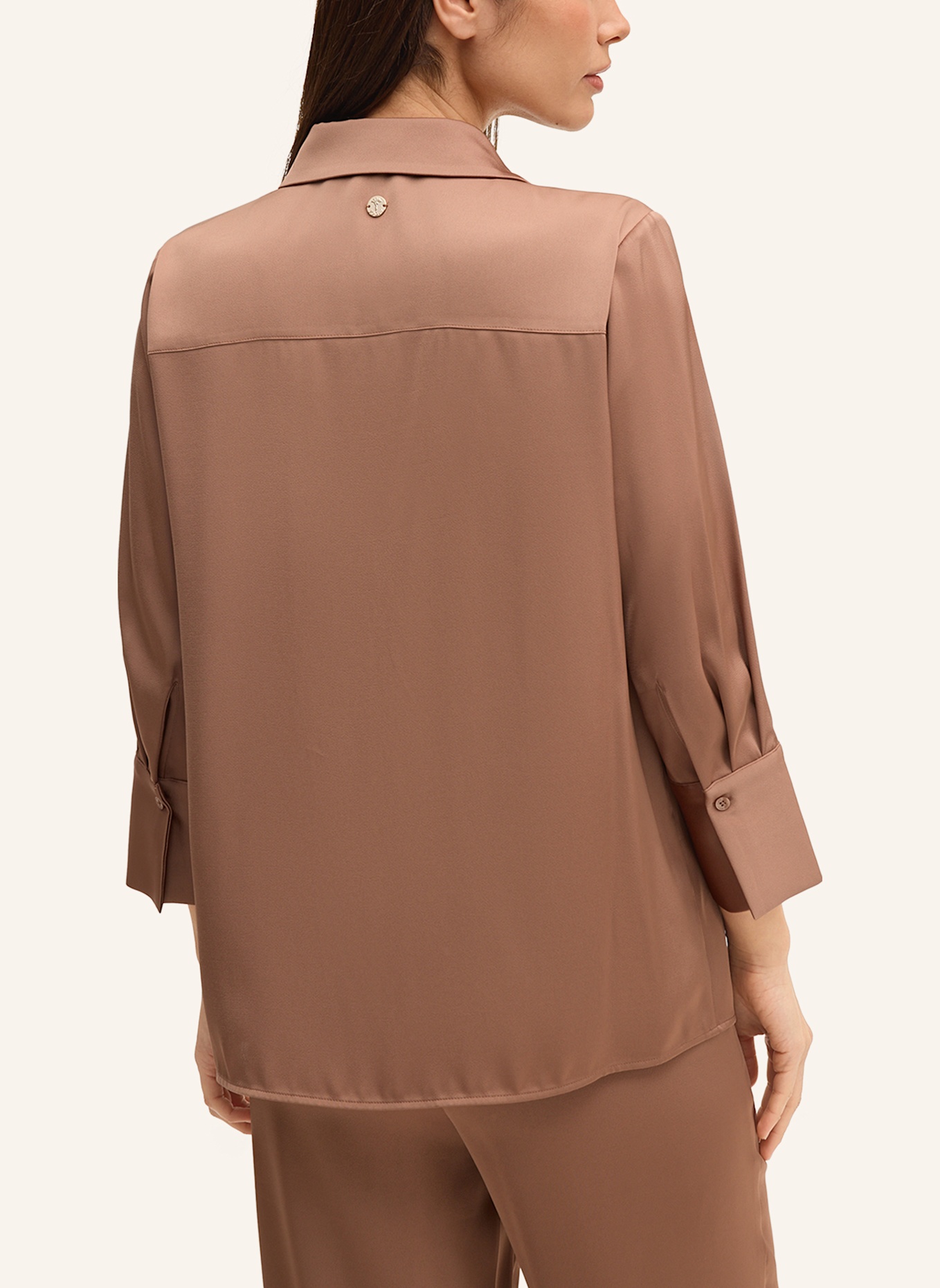 JOOP! Satin-Hemdbluse: HELLBRAUN