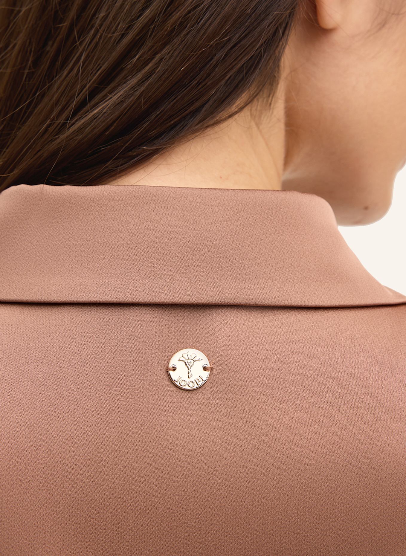 JOOP! Satin-Hemdbluse: HELLBRAUN