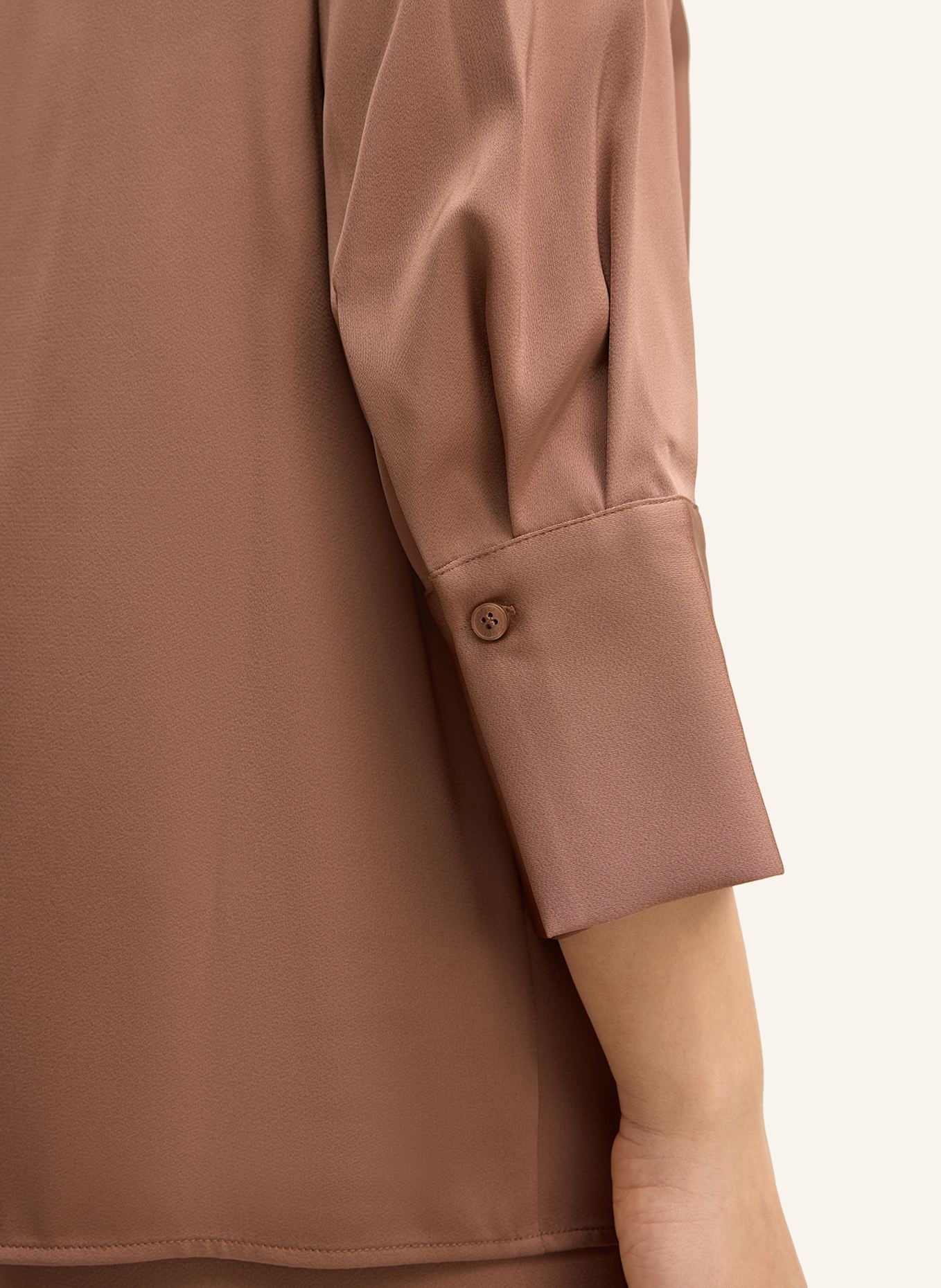 JOOP! Satin-Hemdbluse: HELLBRAUN