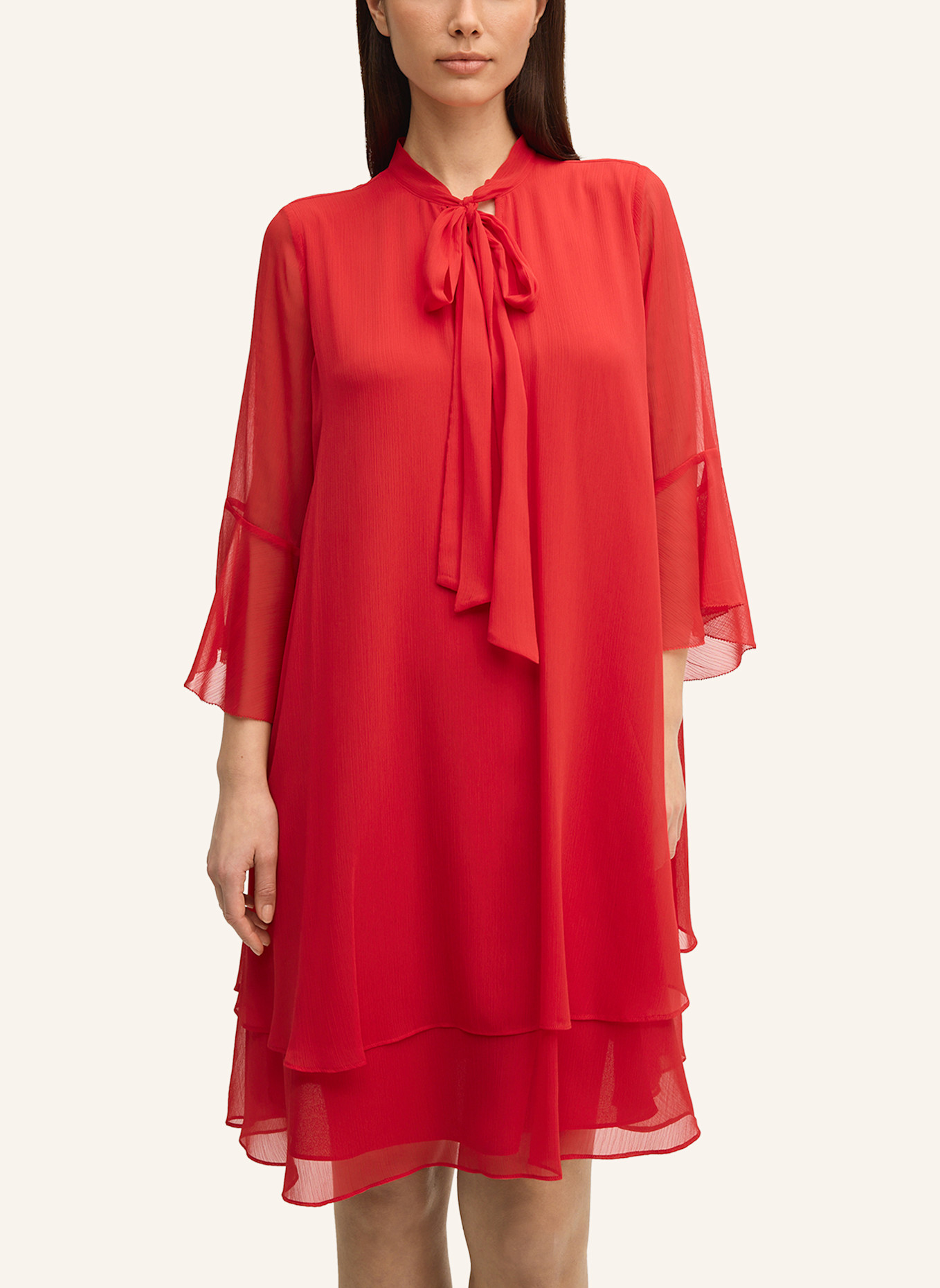 JOOP! Schluppenkleid mit 3/4-Arm: ROT