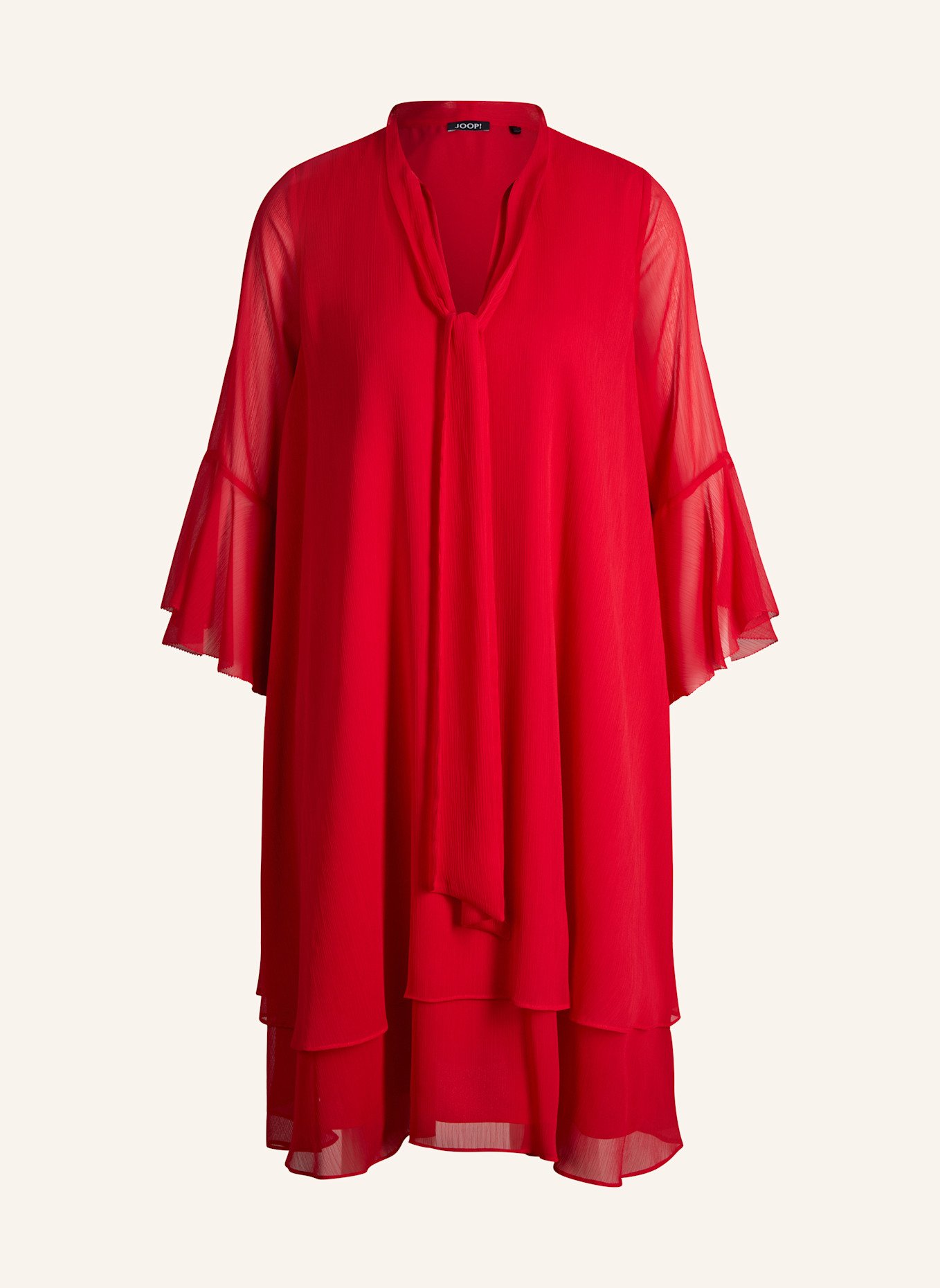 JOOP! Schluppenkleid mit 3/4-Arm: ROT