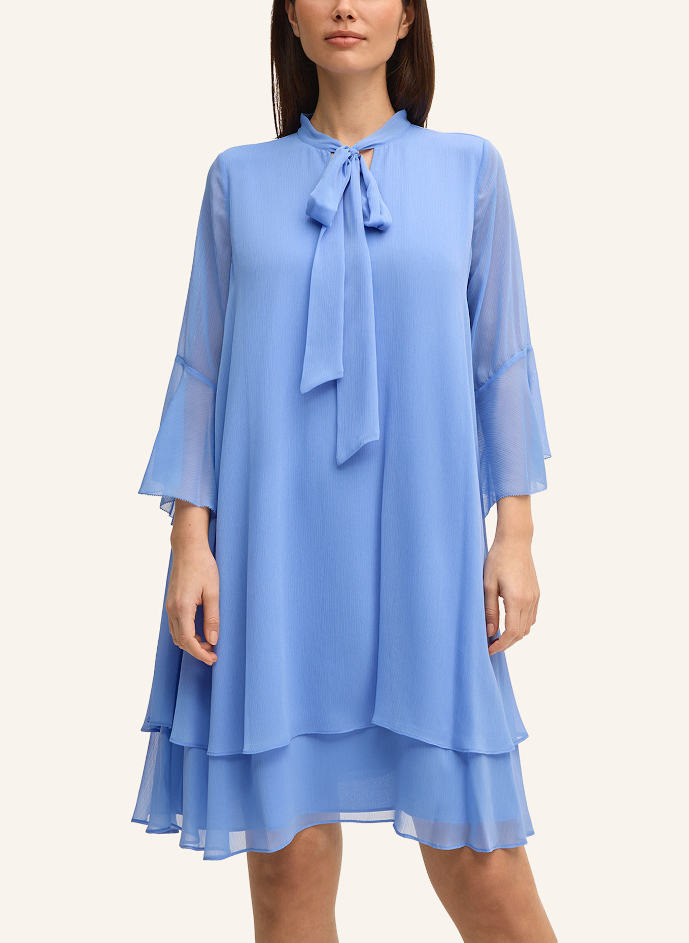 JOOP! Schluppenkleid mit 3/4-Arm: BLAU