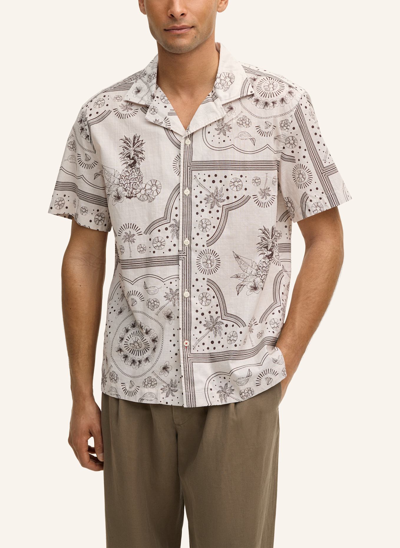 JOOP! JEANS Kurzarm-Hemd Regular Fit: BEIGE