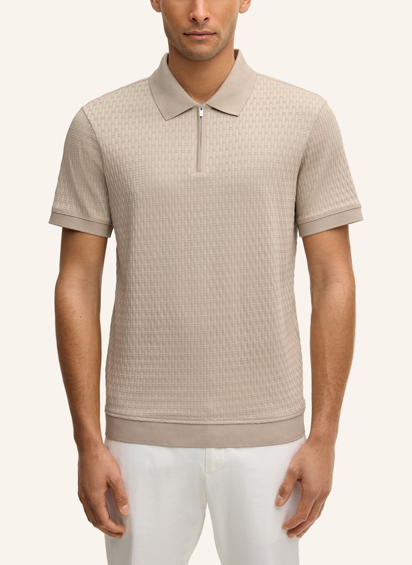 JOOP! Zip-Poloshirt Regular Fit: BEIGE