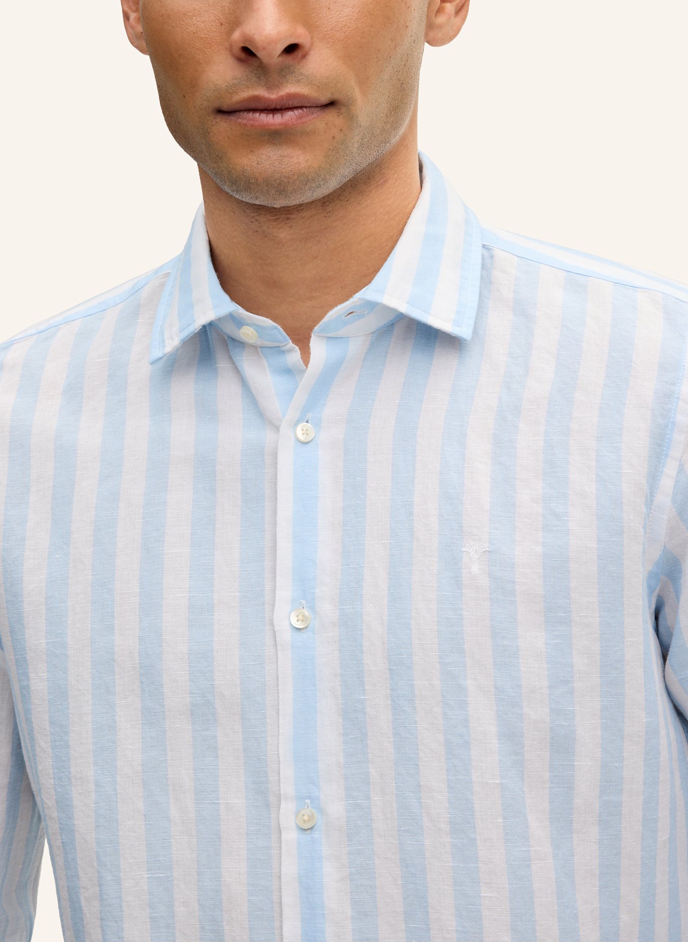 JOOP! Hemd PIT Slim Fit mit Leinen: HELLBLAU