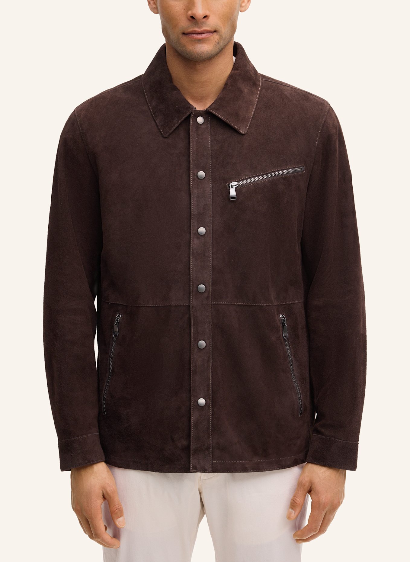 JOOP! JEANS Lederjacke: DUNKELBRAUN