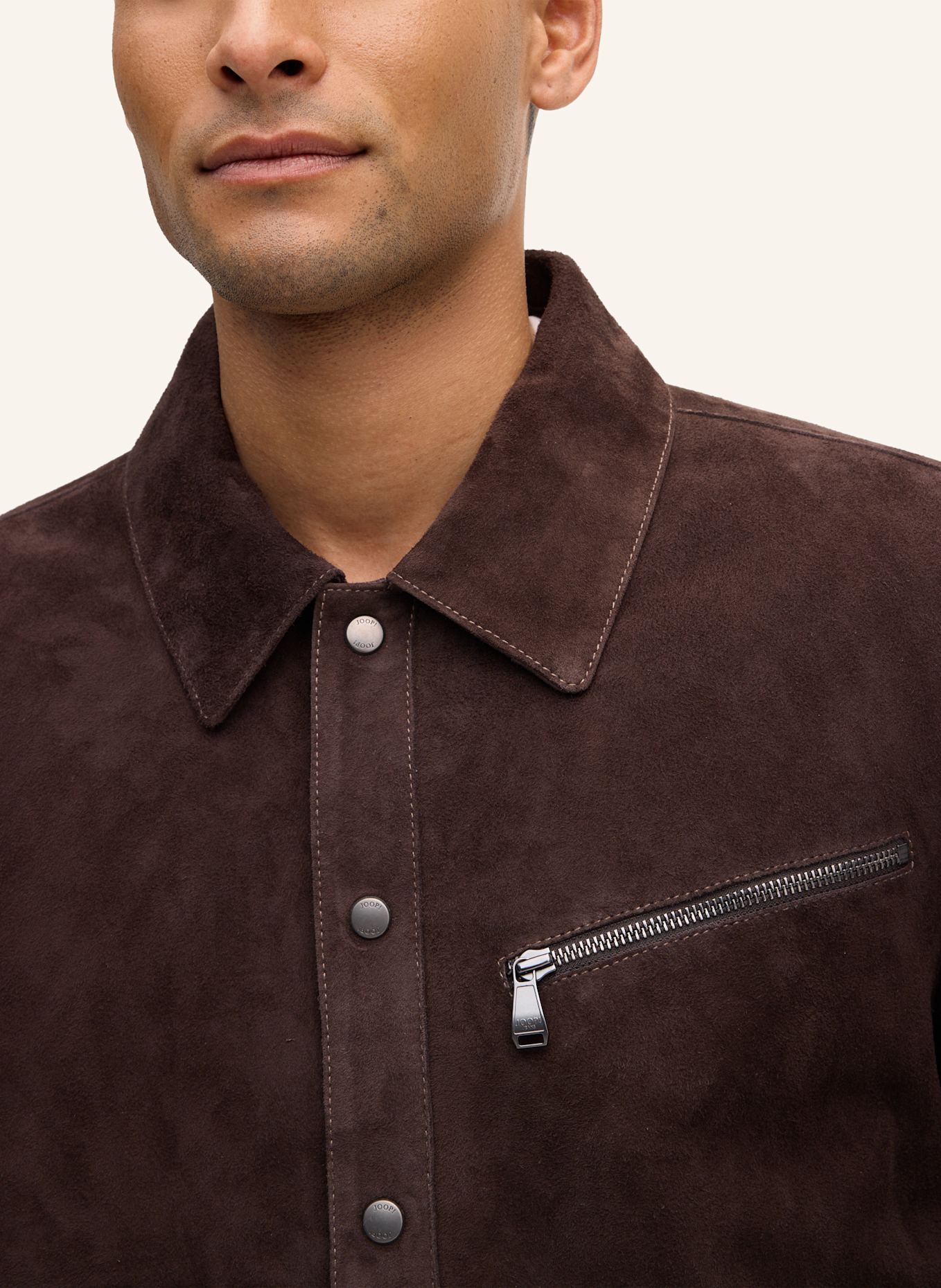 JOOP! JEANS Lederjacke: DUNKELBRAUN