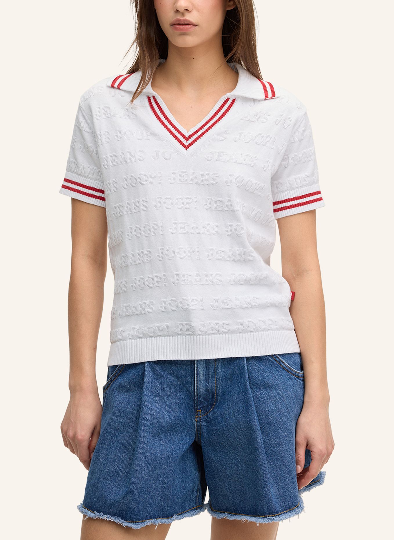 JOOP! JEANS Strick-Poloshirt: WEISS