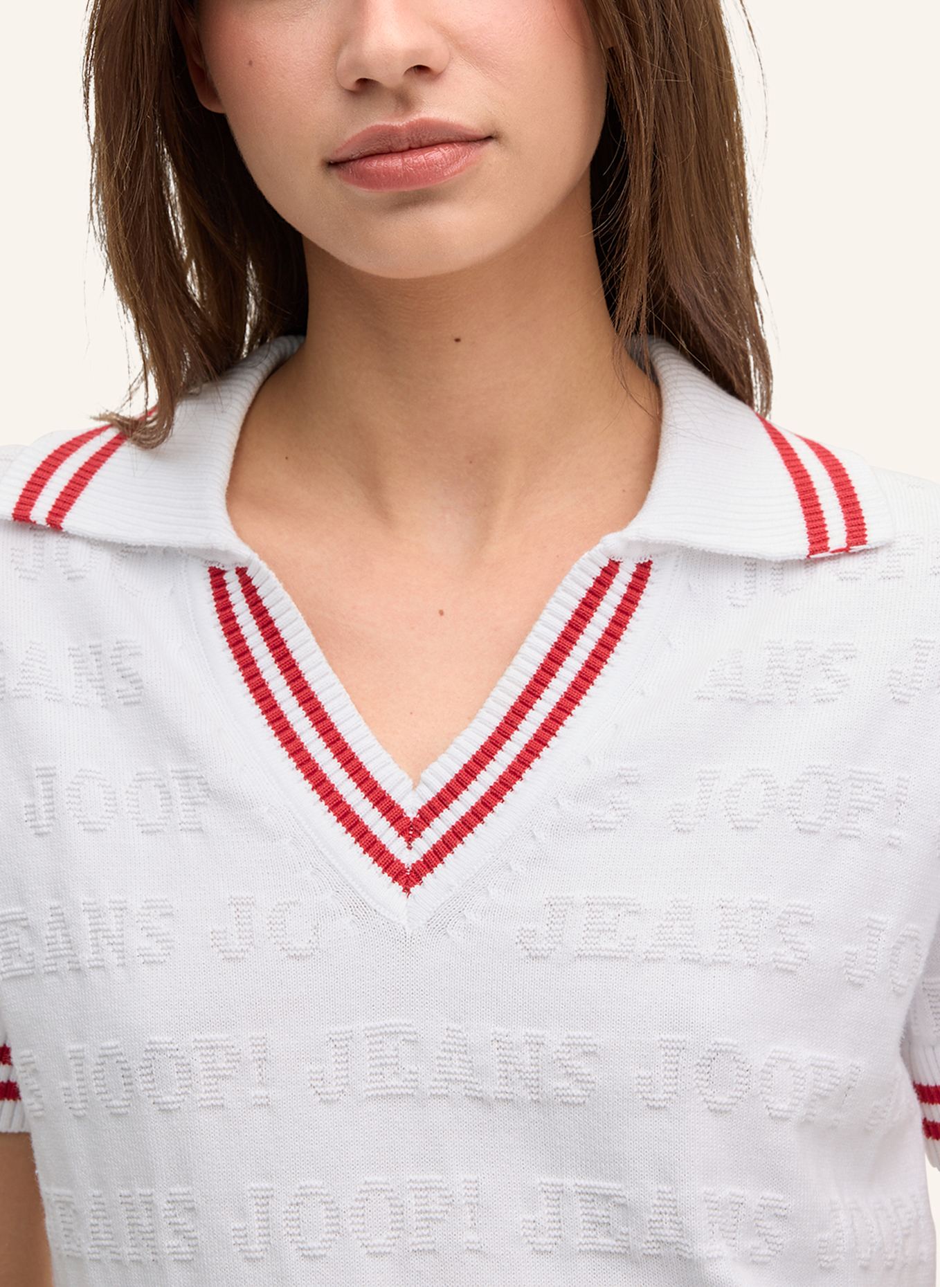 JOOP! JEANS Strick-Poloshirt: WEISS