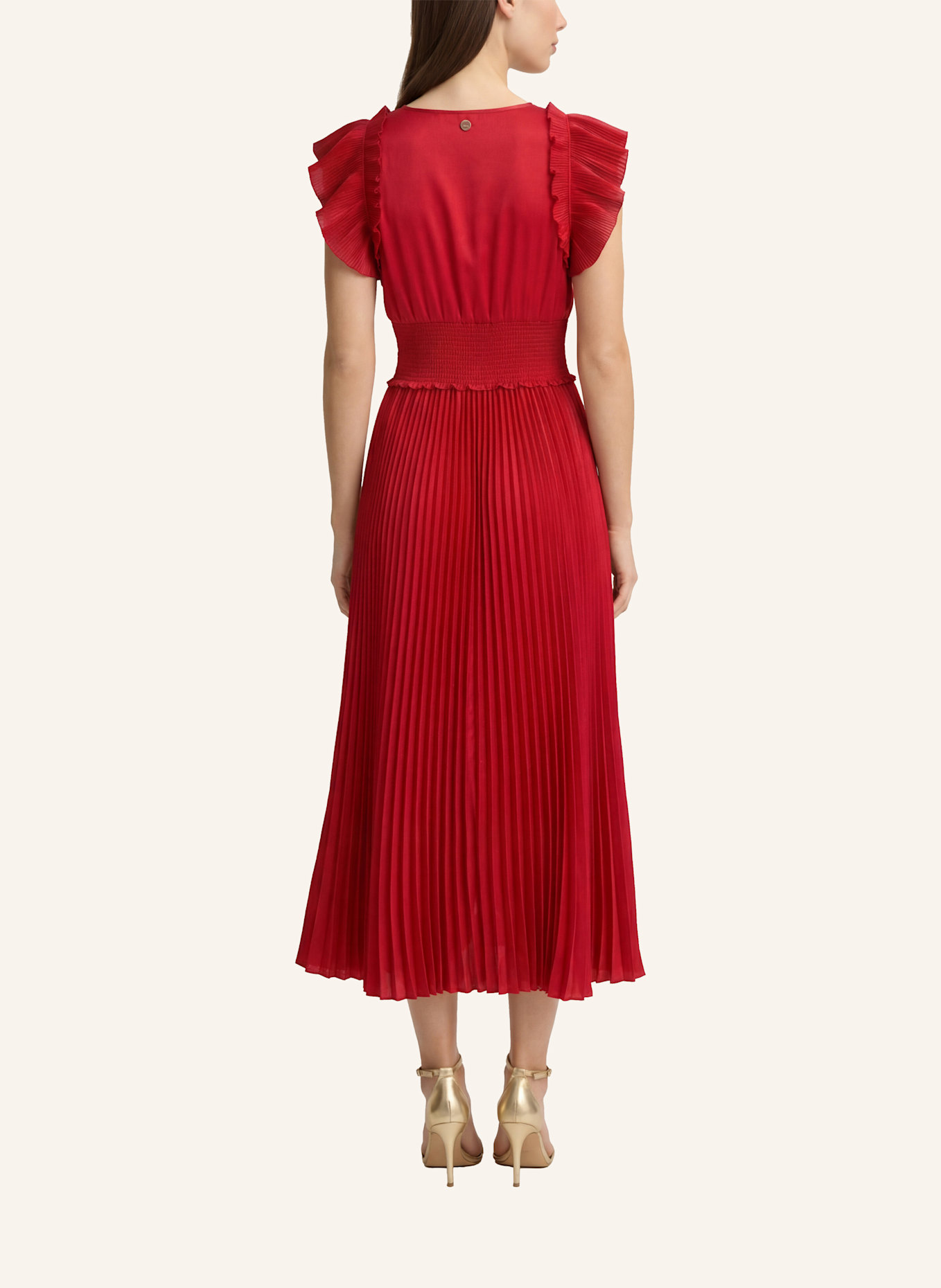 JOOP! Satinkleid DILIA mit Plissees: ROT