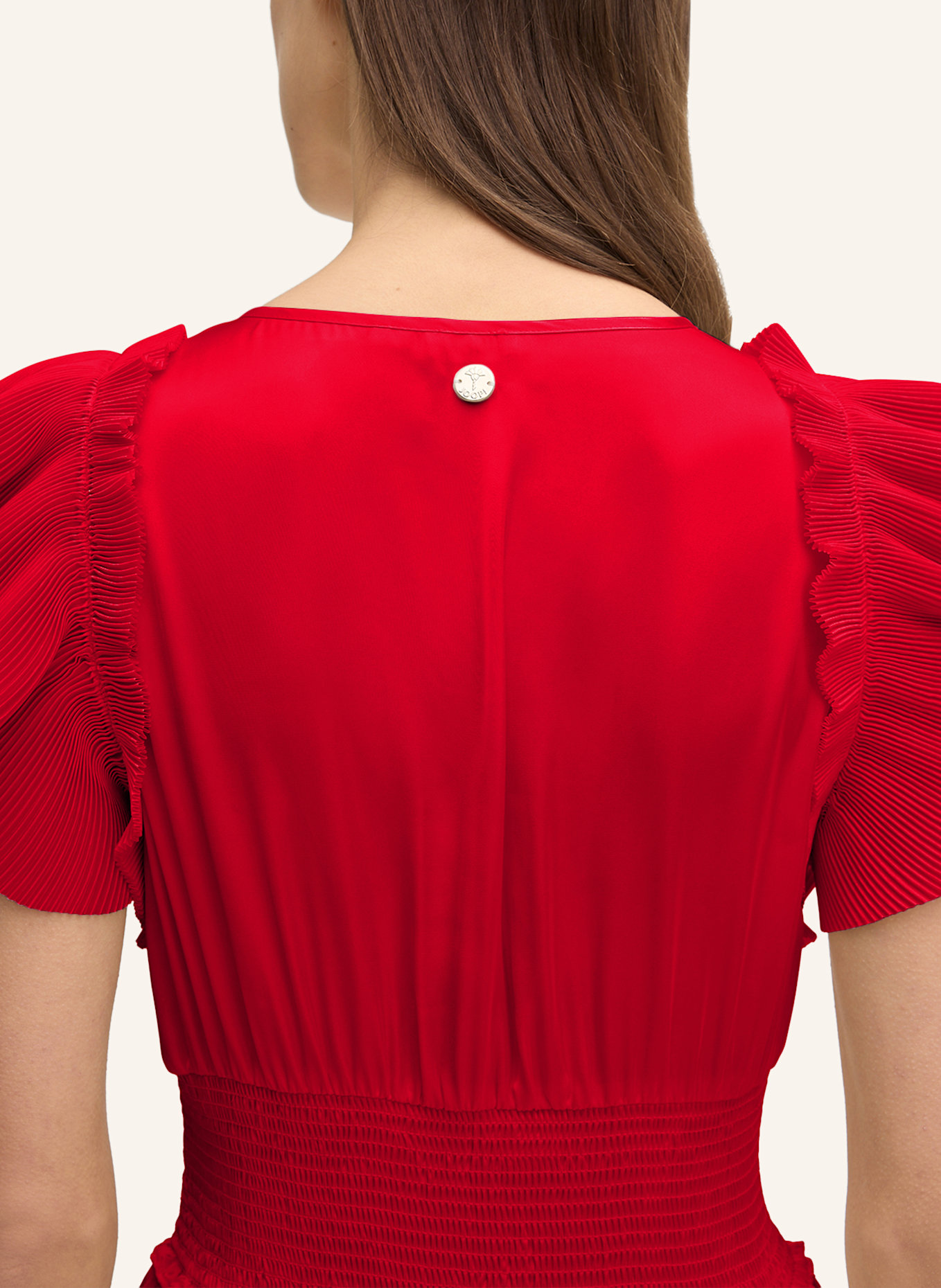 JOOP! Satinkleid DILIA mit Plissees: ROT