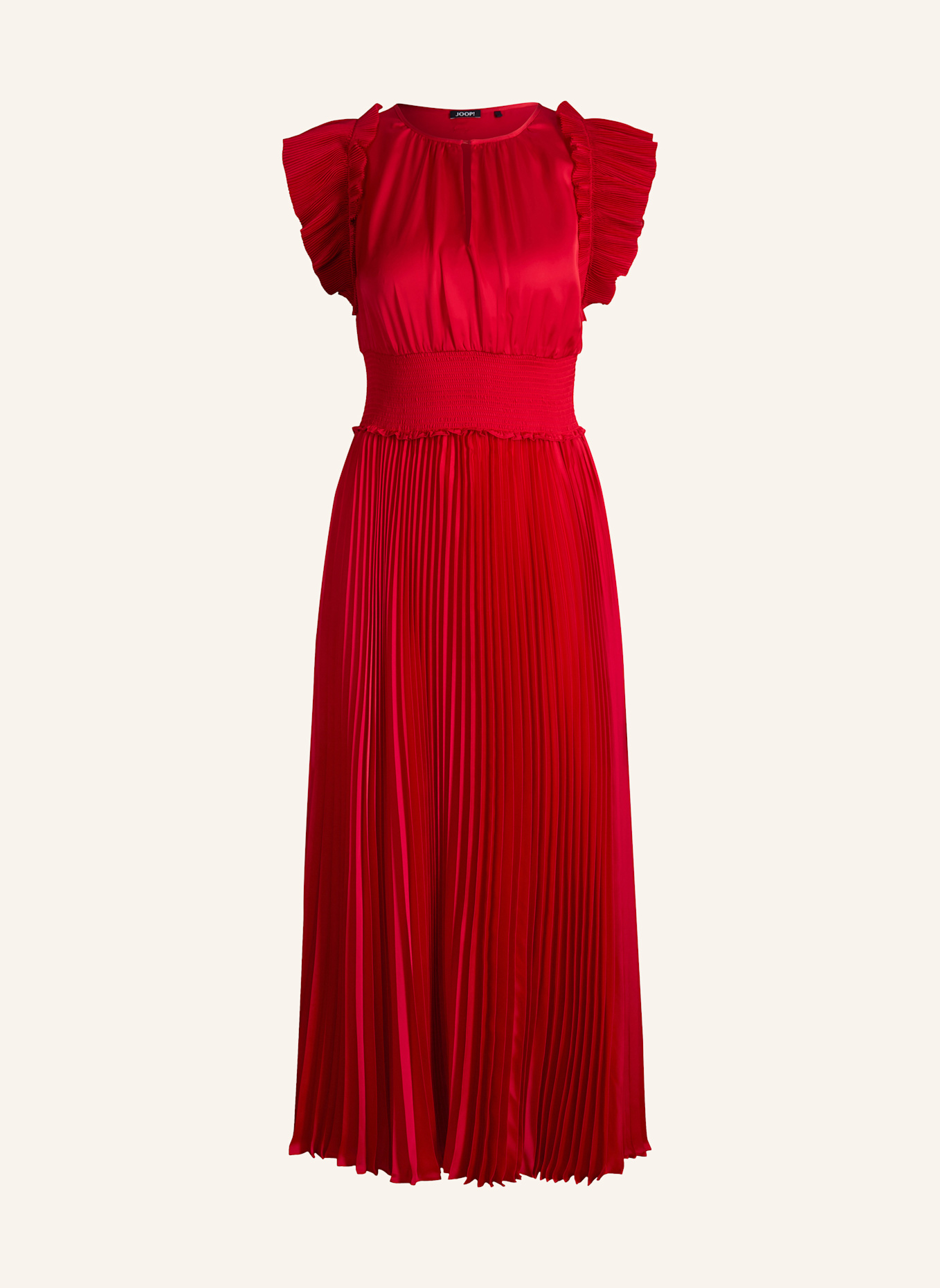 JOOP! Satinkleid DILIA mit Plissees: ROT