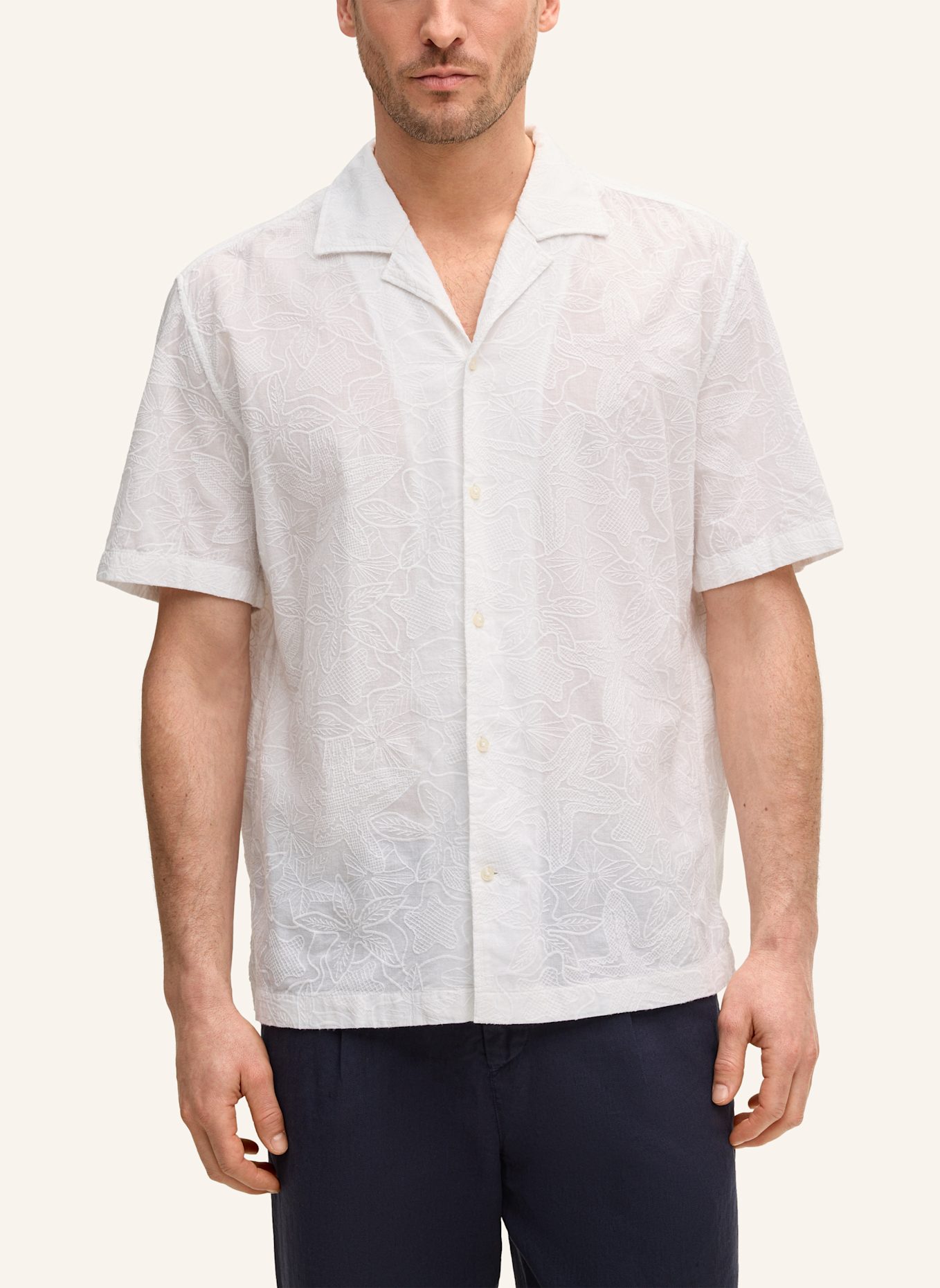 JOOP! Kurzarm-Hemd Loose Fit: WEISS