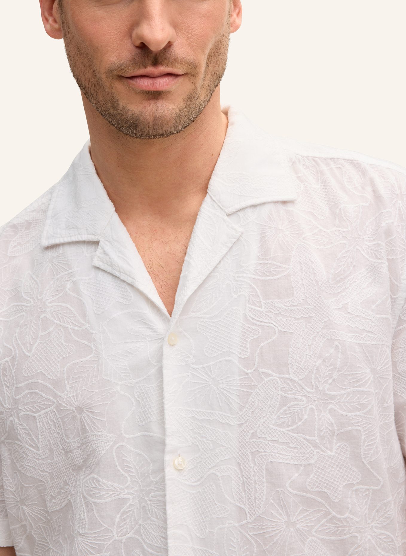 JOOP! Kurzarm-Hemd Loose Fit: WEISS