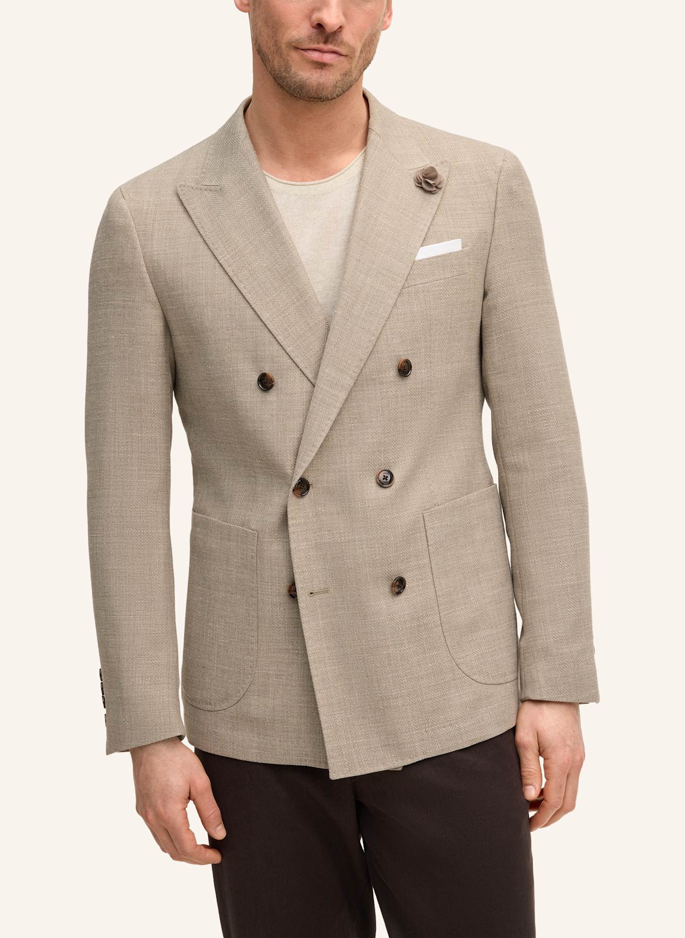 JOOP! Doppelreiher-Sakko Slim Fit: BEIGE
