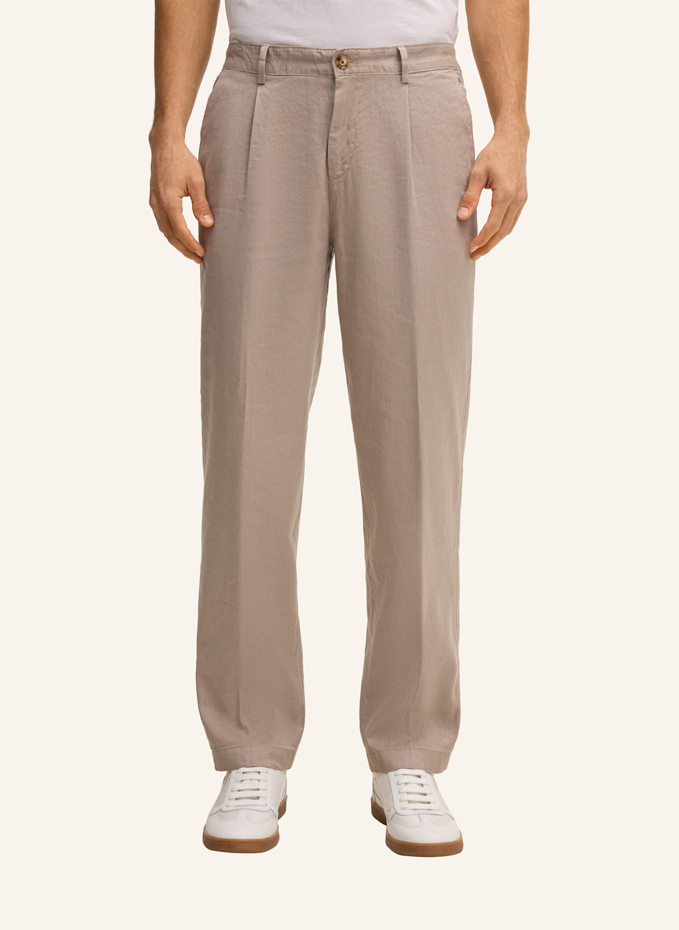 JOOP! Bundfaltenhose Loose Fit: BEIGE