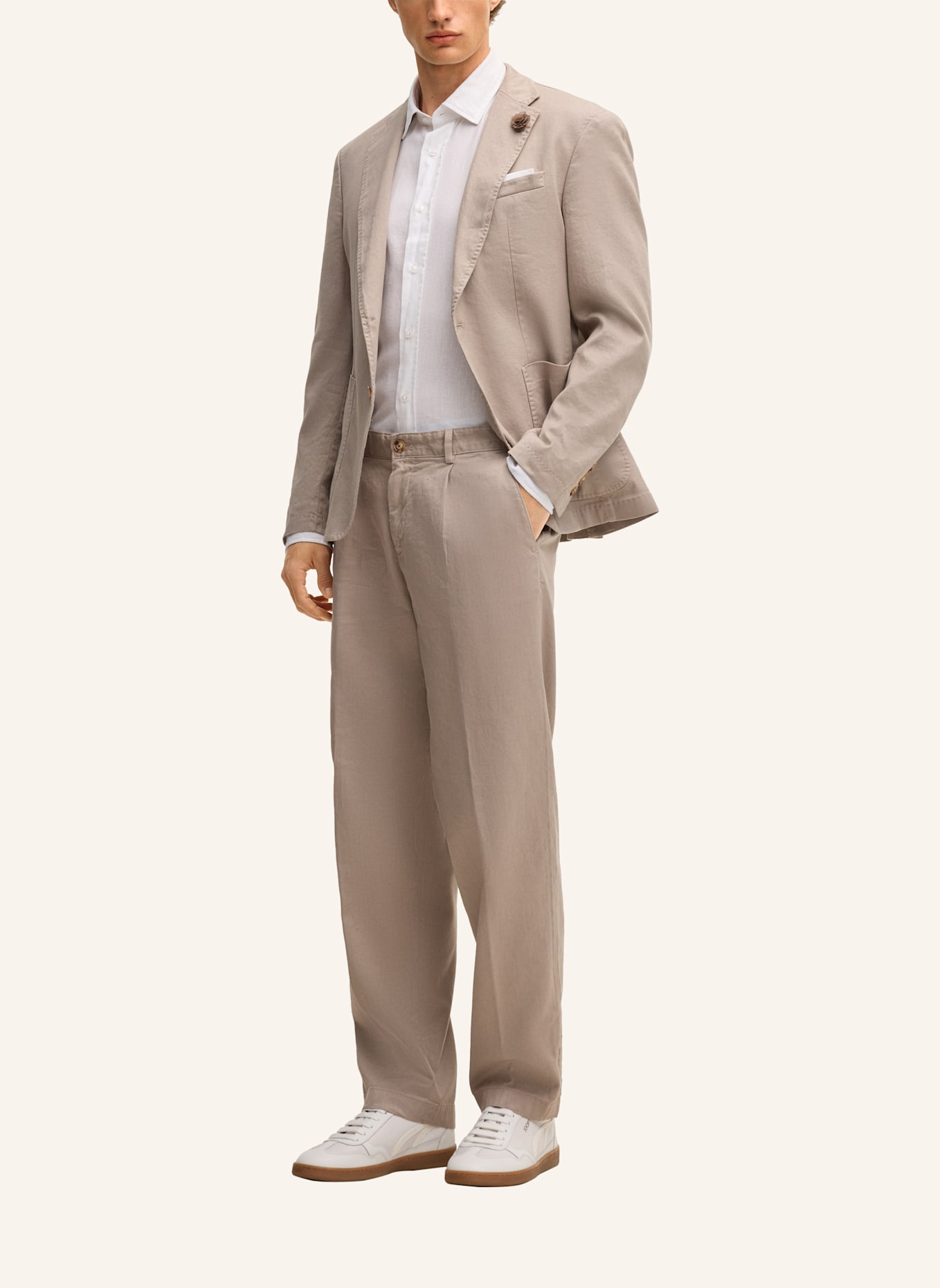 JOOP! Bundfaltenhose Loose Fit: BEIGE
