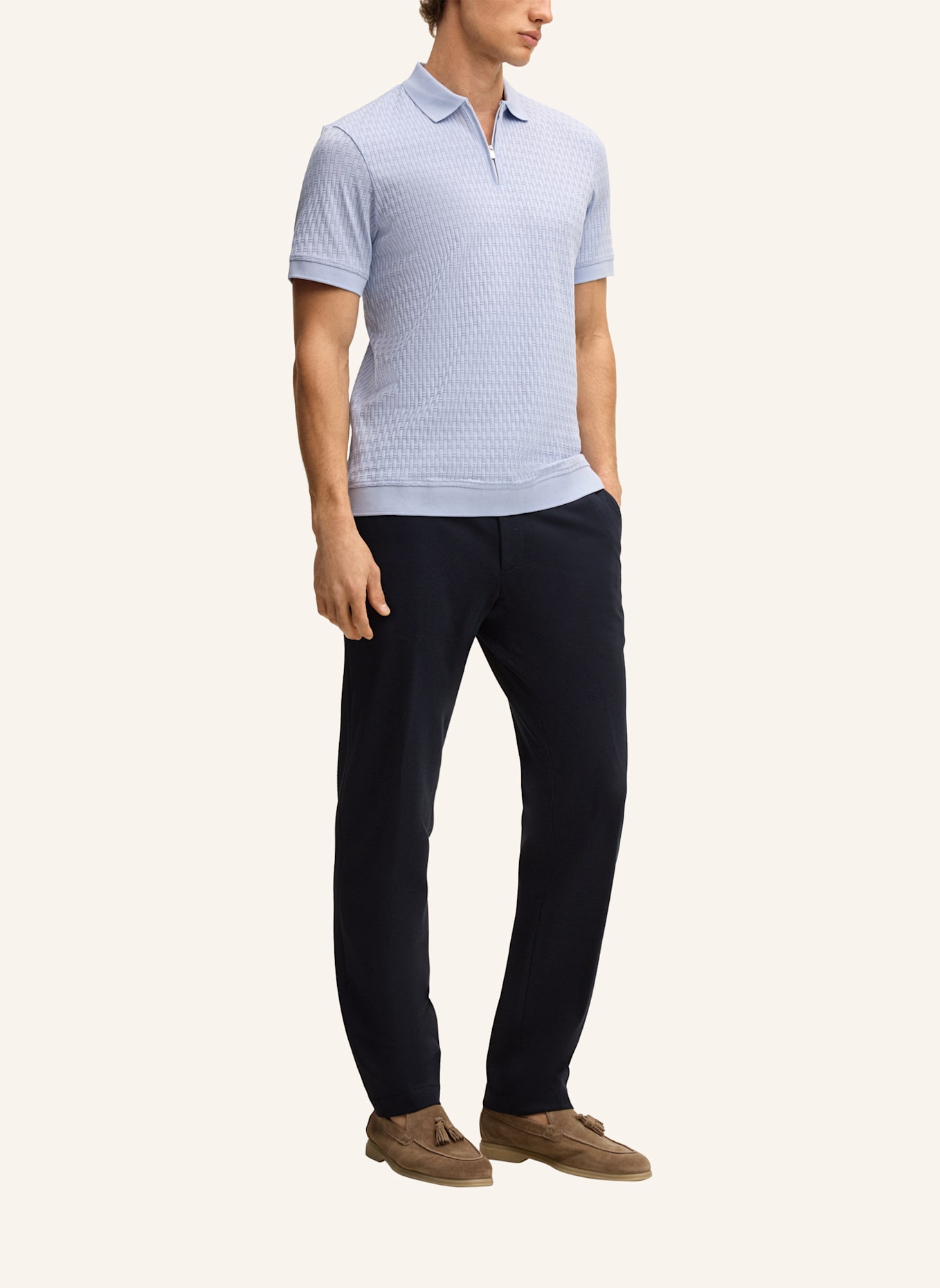 JOOP! Zip-Poloshirt Regular Fit: HELLBLAU