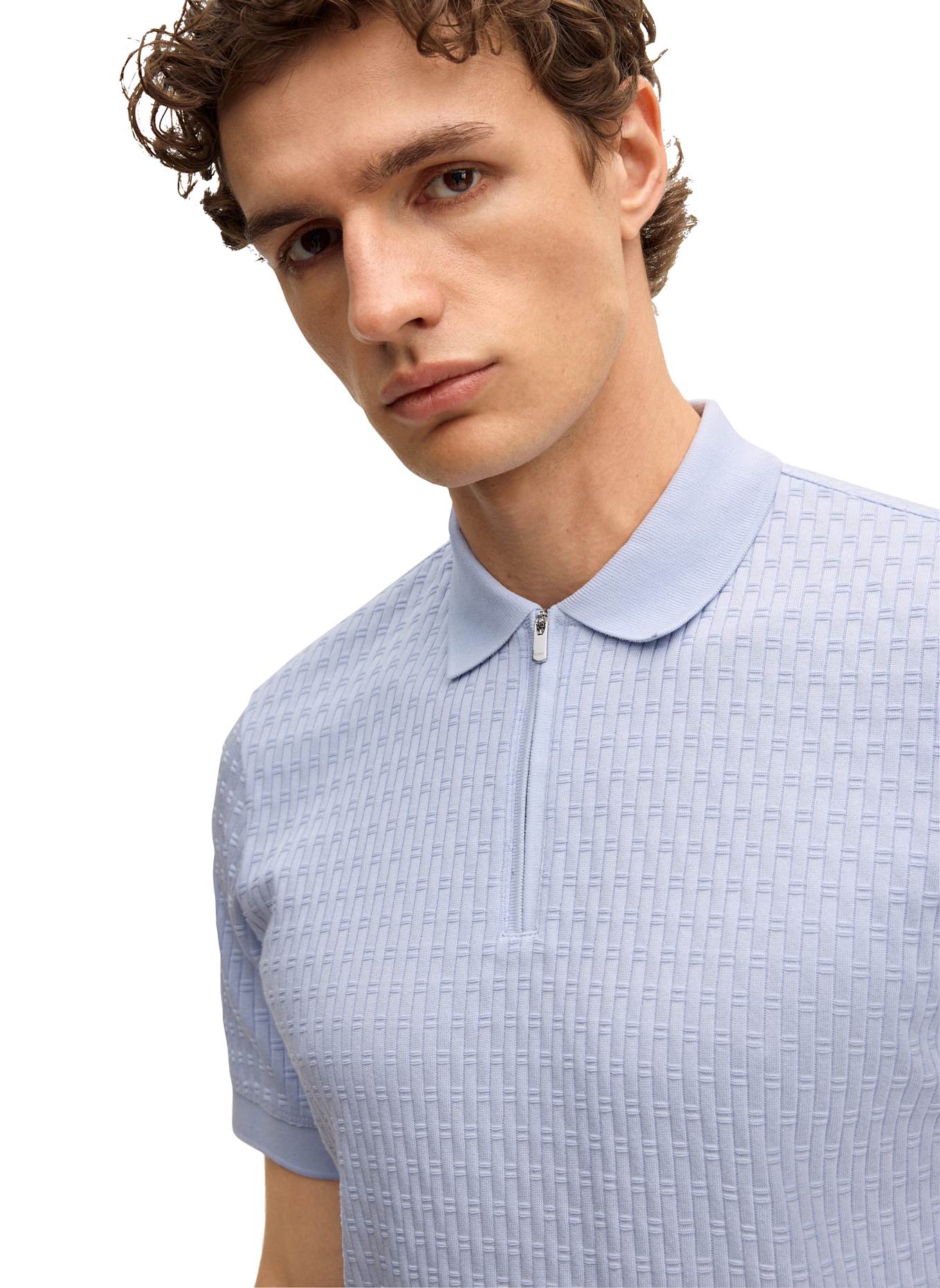 JOOP! Zip-Poloshirt Regular Fit: HELLBLAU