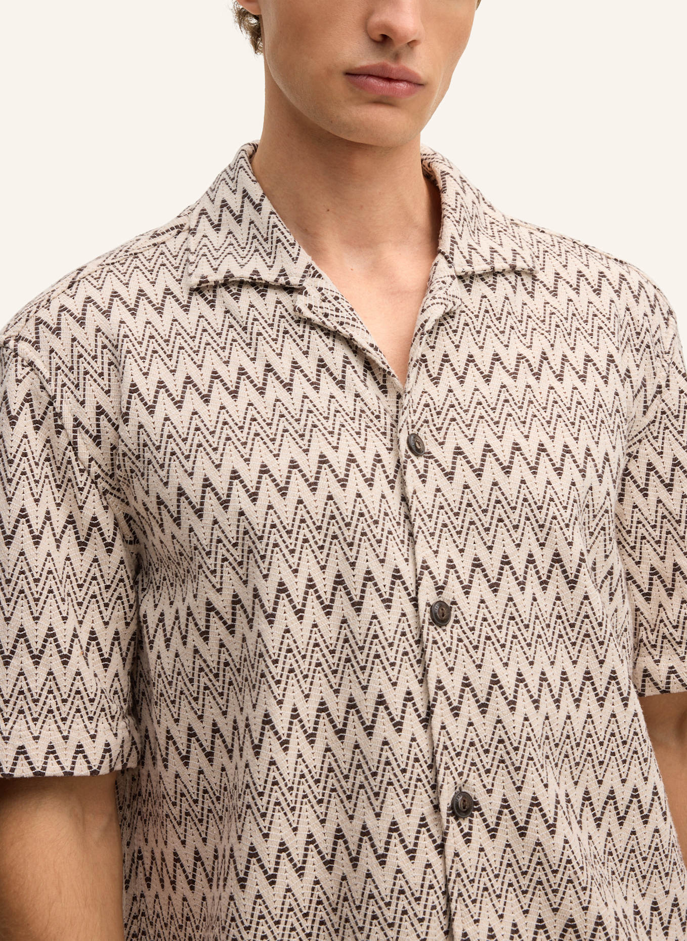 JOOP! JEANS Kurzarm-Hemd Regular Fit: BEIGE