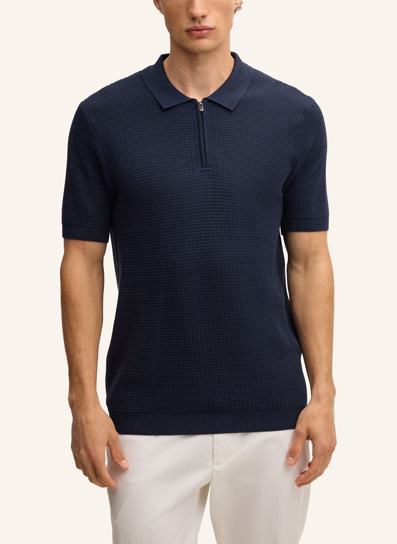 JOOP! Strick-Poloshirt Regular Fit: DUNKELBLAU