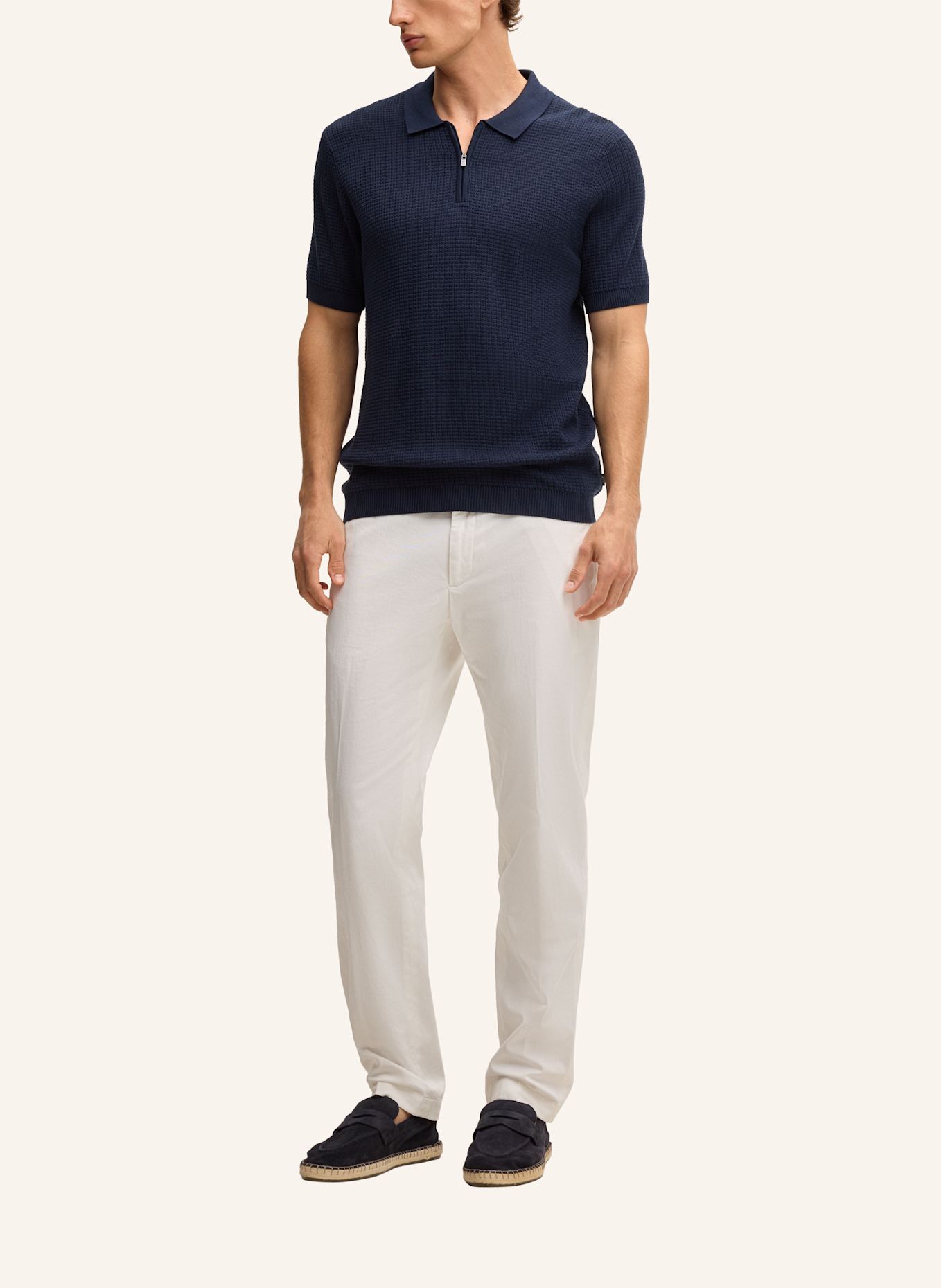 JOOP! Strick-Poloshirt Regular Fit: DUNKELBLAU