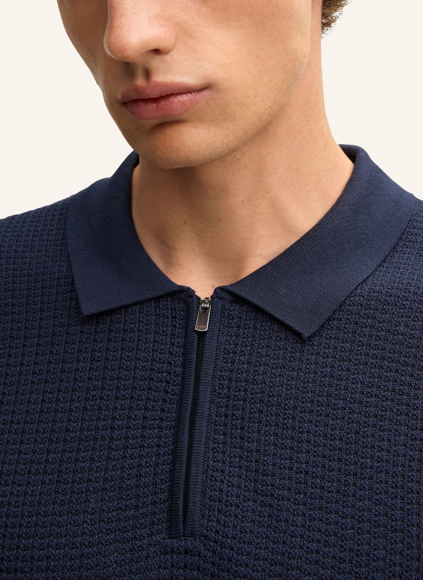 JOOP! Strick-Poloshirt Regular Fit: DUNKELBLAU