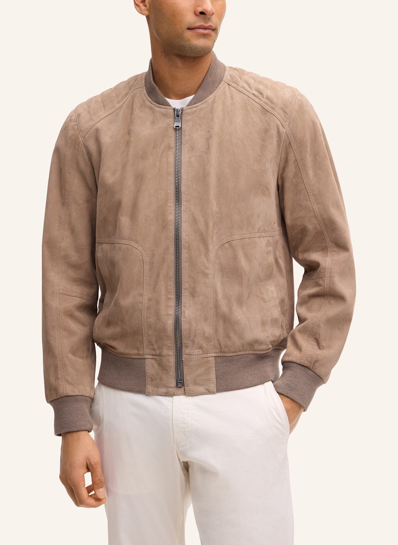 JOOP! JEANS Lederjacke: BEIGE