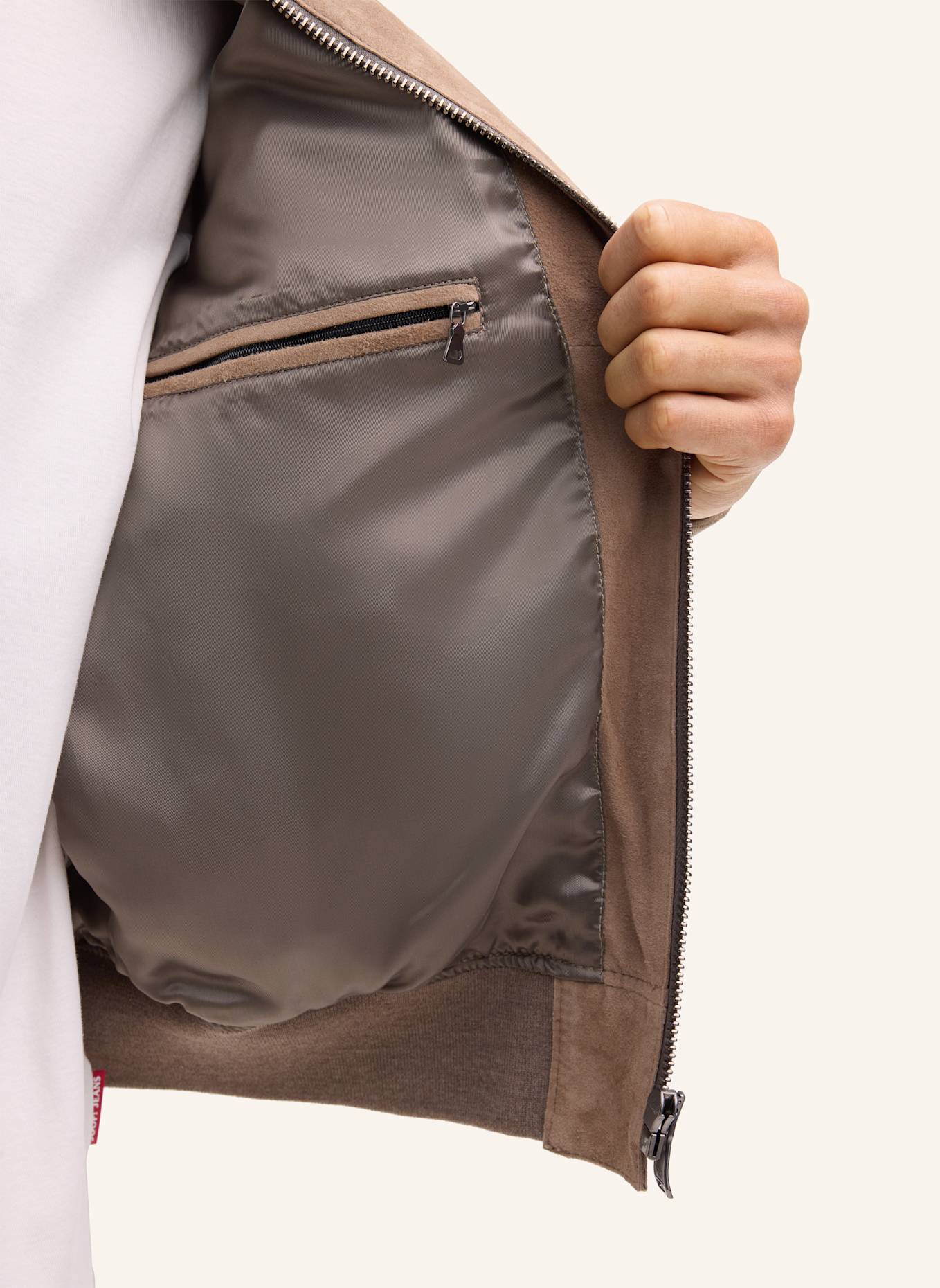 JOOP! JEANS Lederjacke: BEIGE