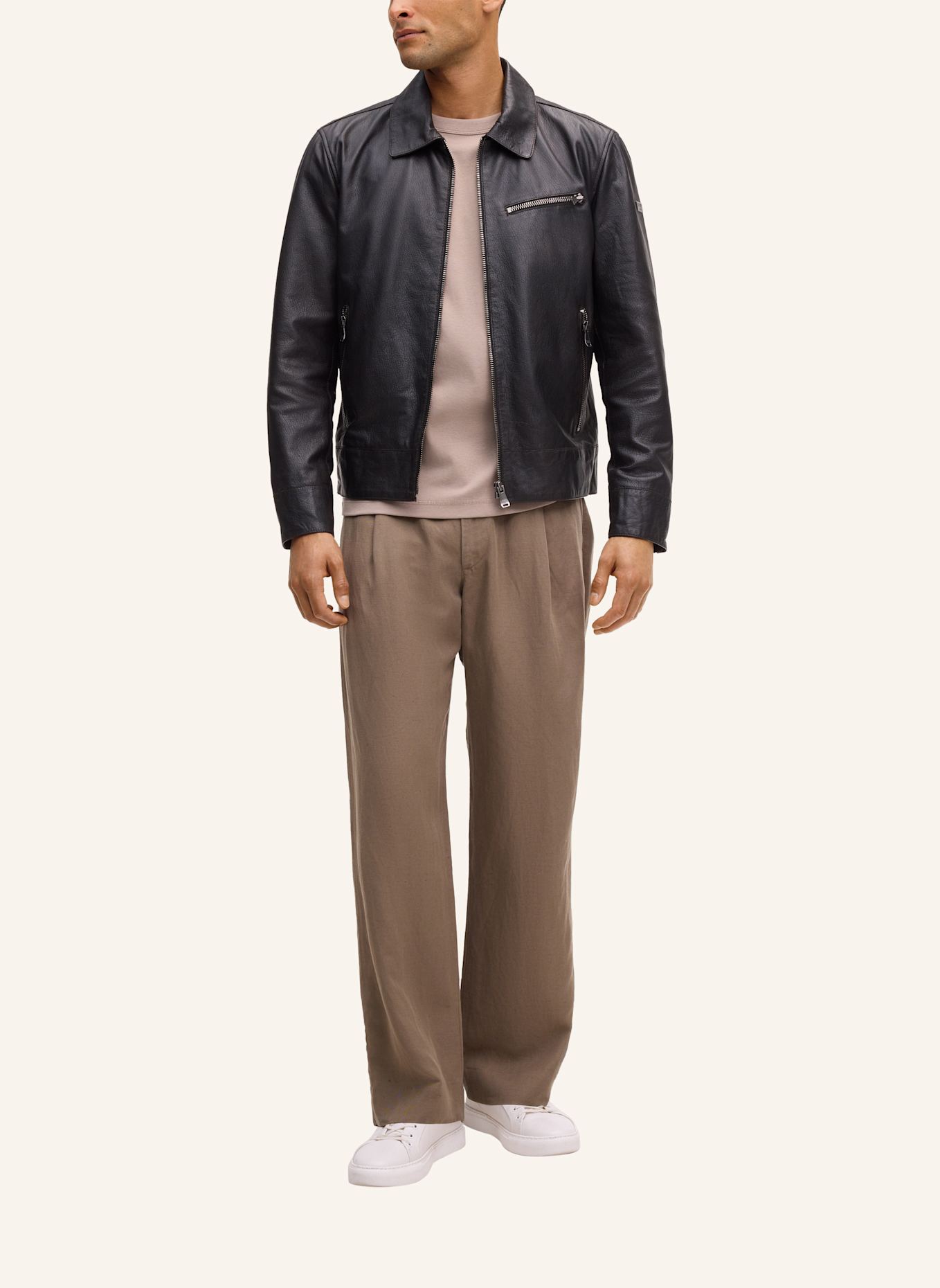 JOOP! JEANS Lederjacke: DUNKELBRAUN