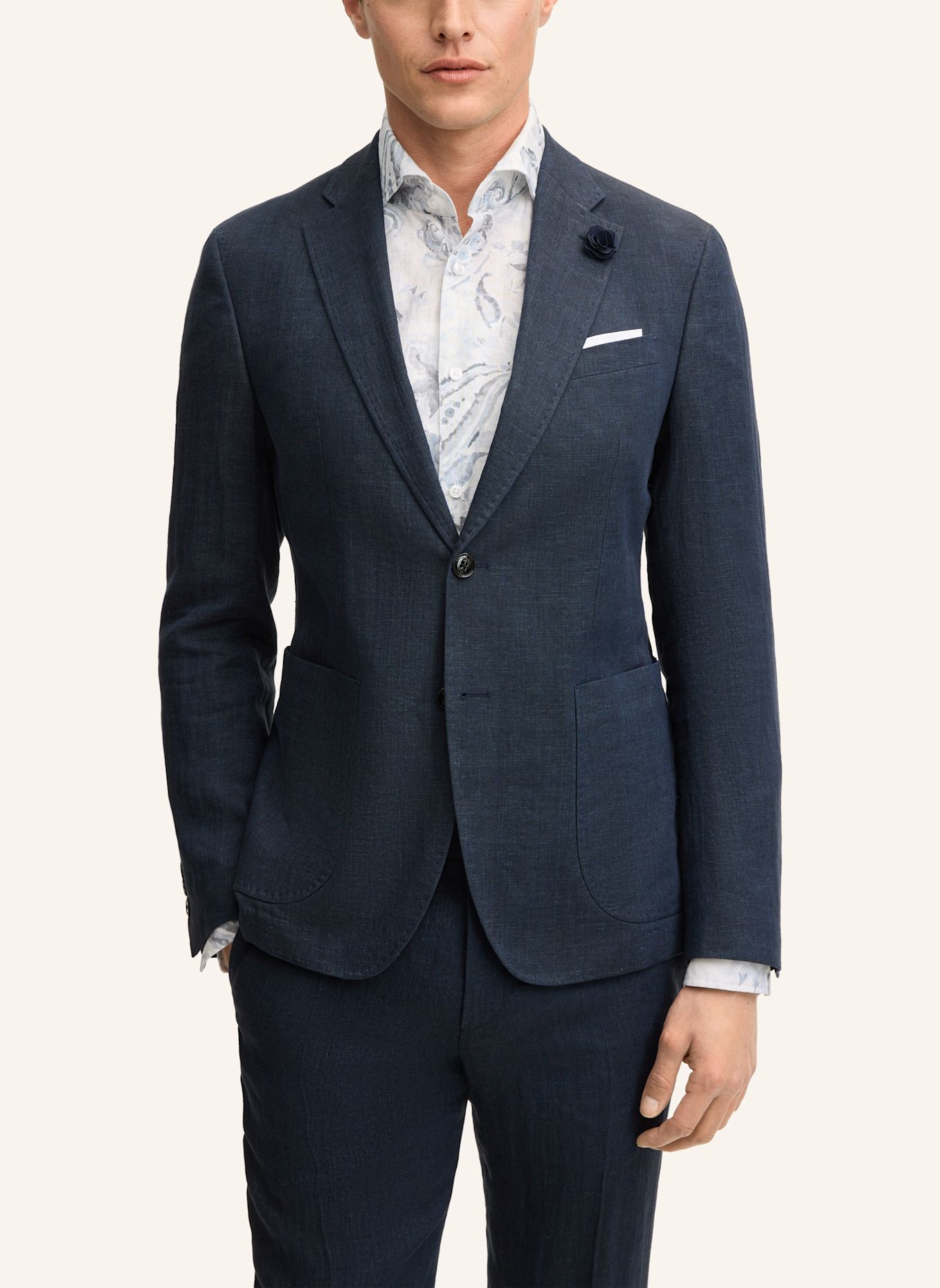 JOOP! Leinen-Sakko Slim Fit: DUNKELBLAU