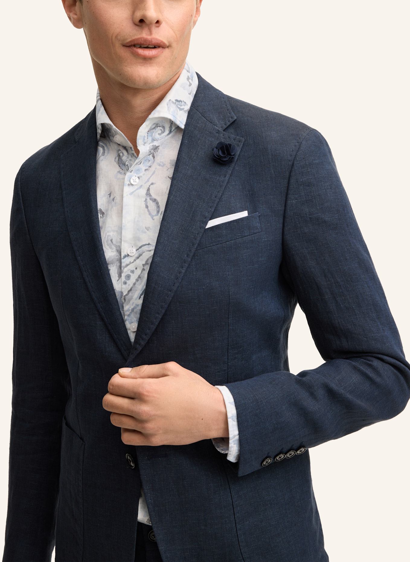 JOOP! Leinen-Sakko Slim Fit: DUNKELBLAU