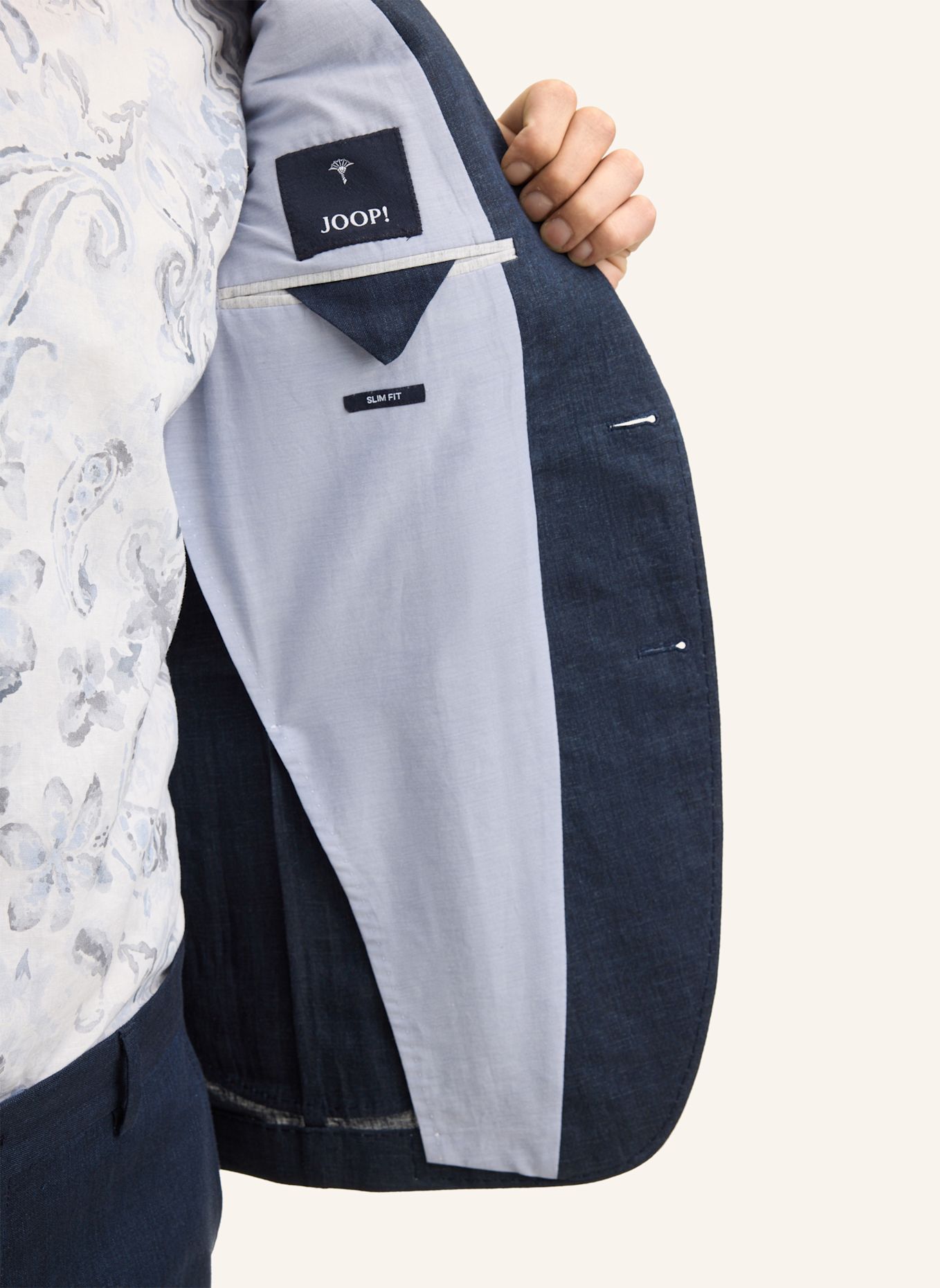 JOOP! Leinen-Sakko Slim Fit: DUNKELBLAU
