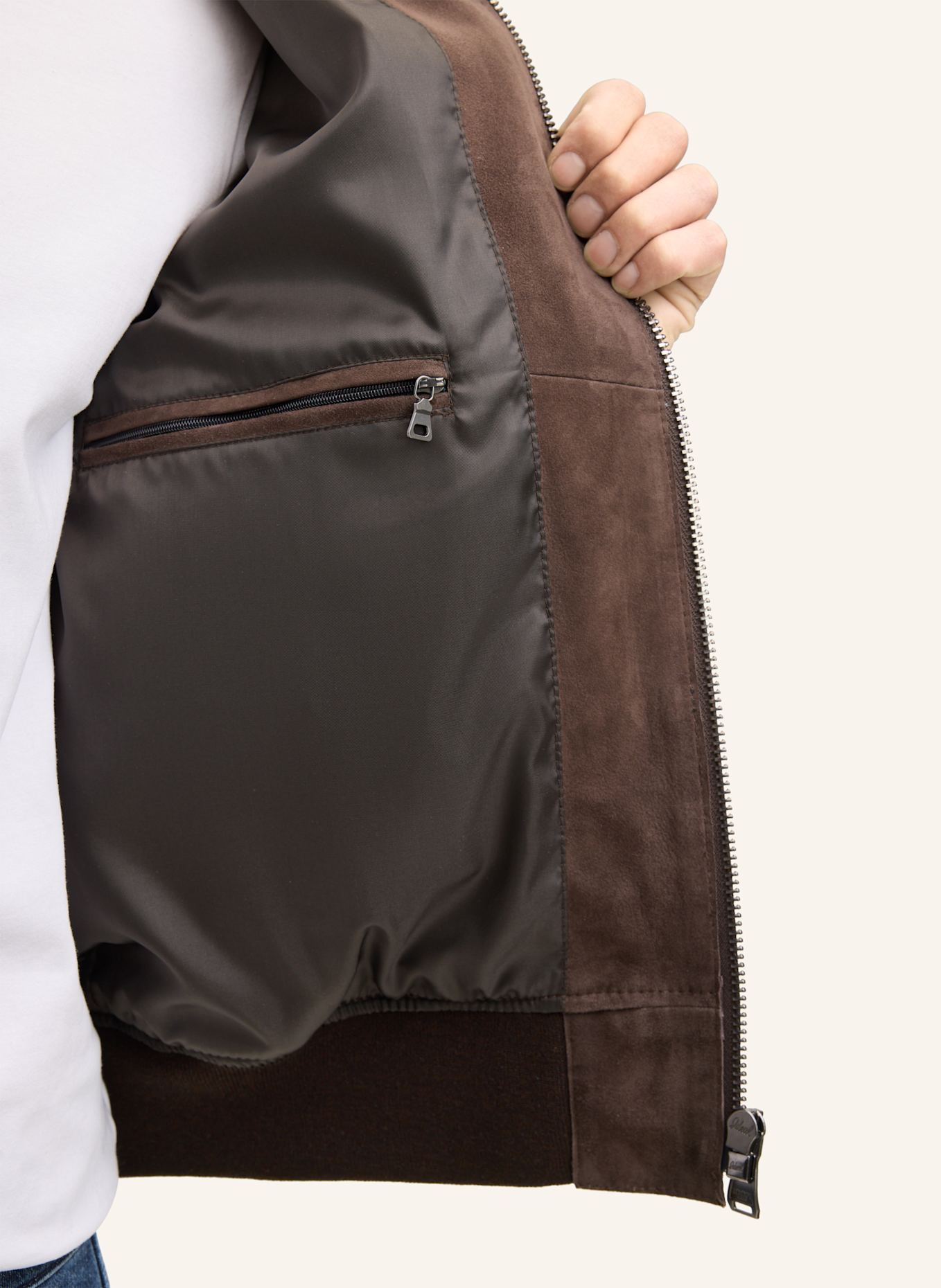 JOOP! JEANS Lederjacke: DUNKELBRAUN