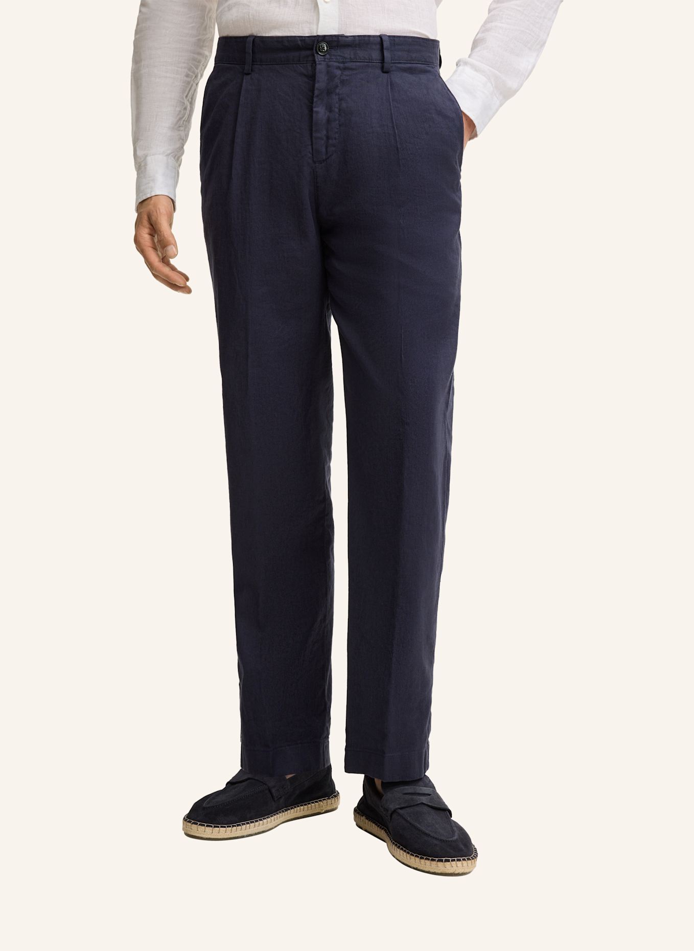 JOOP! Bundfaltenhose Loose Fit: DUNKELBLAU