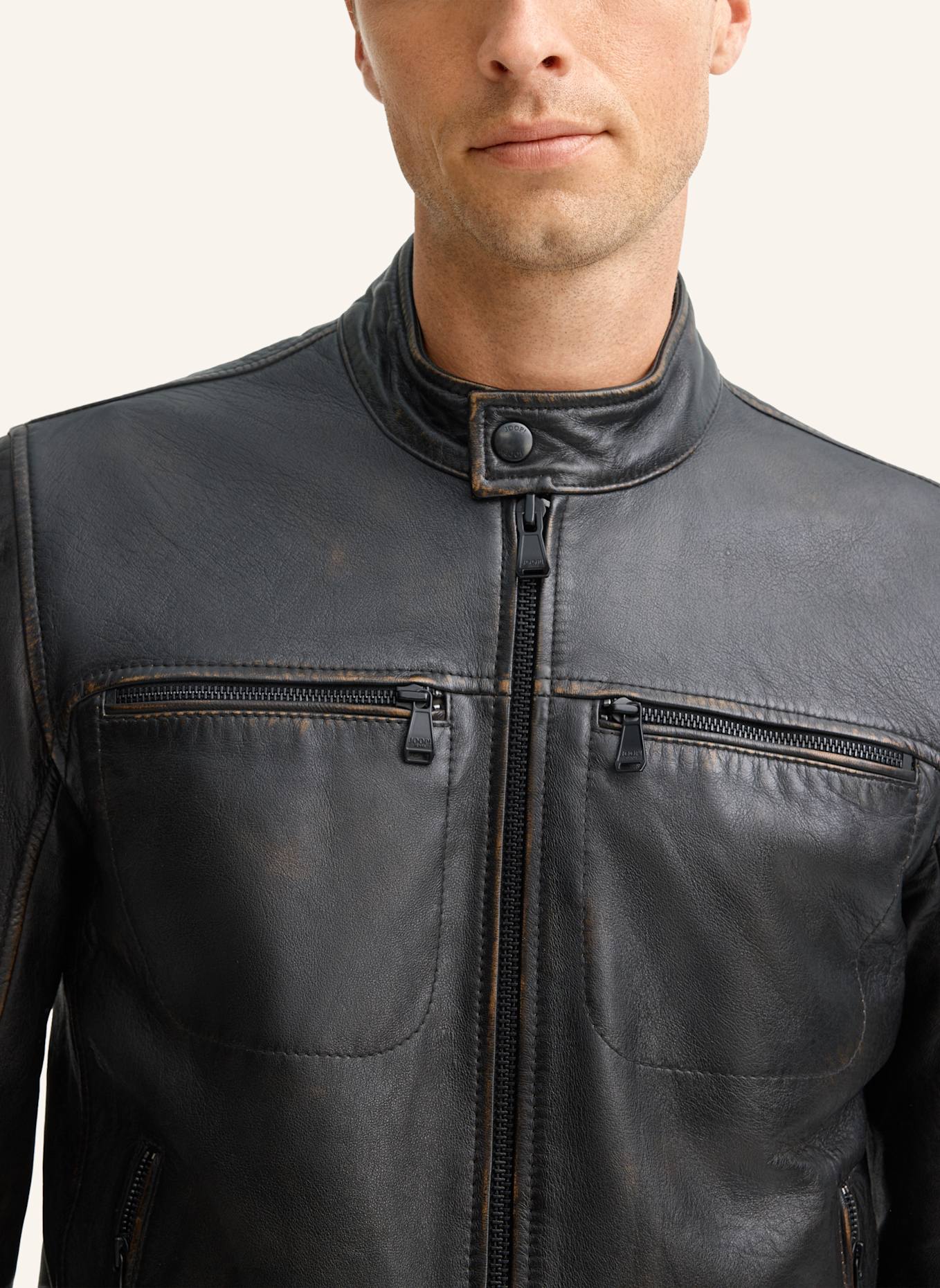 JOOP! JEANS Lederjacke: DUNKELBRAUN