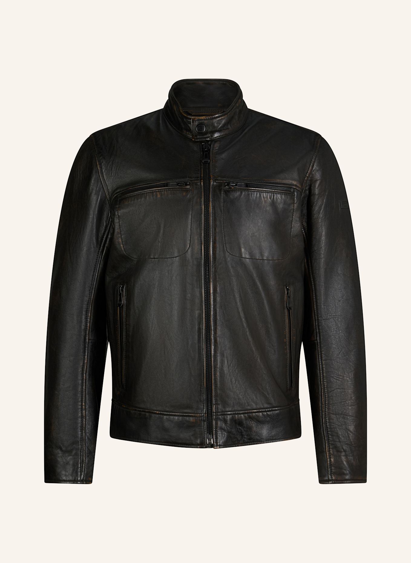 JOOP! JEANS Lederjacke: DUNKELBRAUN