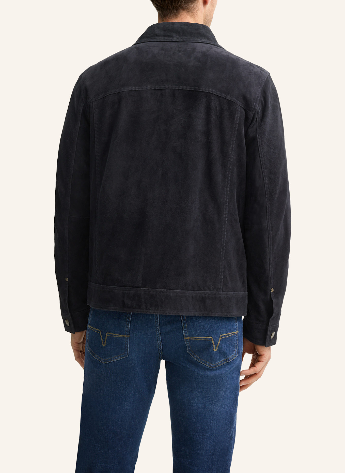 JOOP! JEANS Lederjacke: DUNKELBLAU