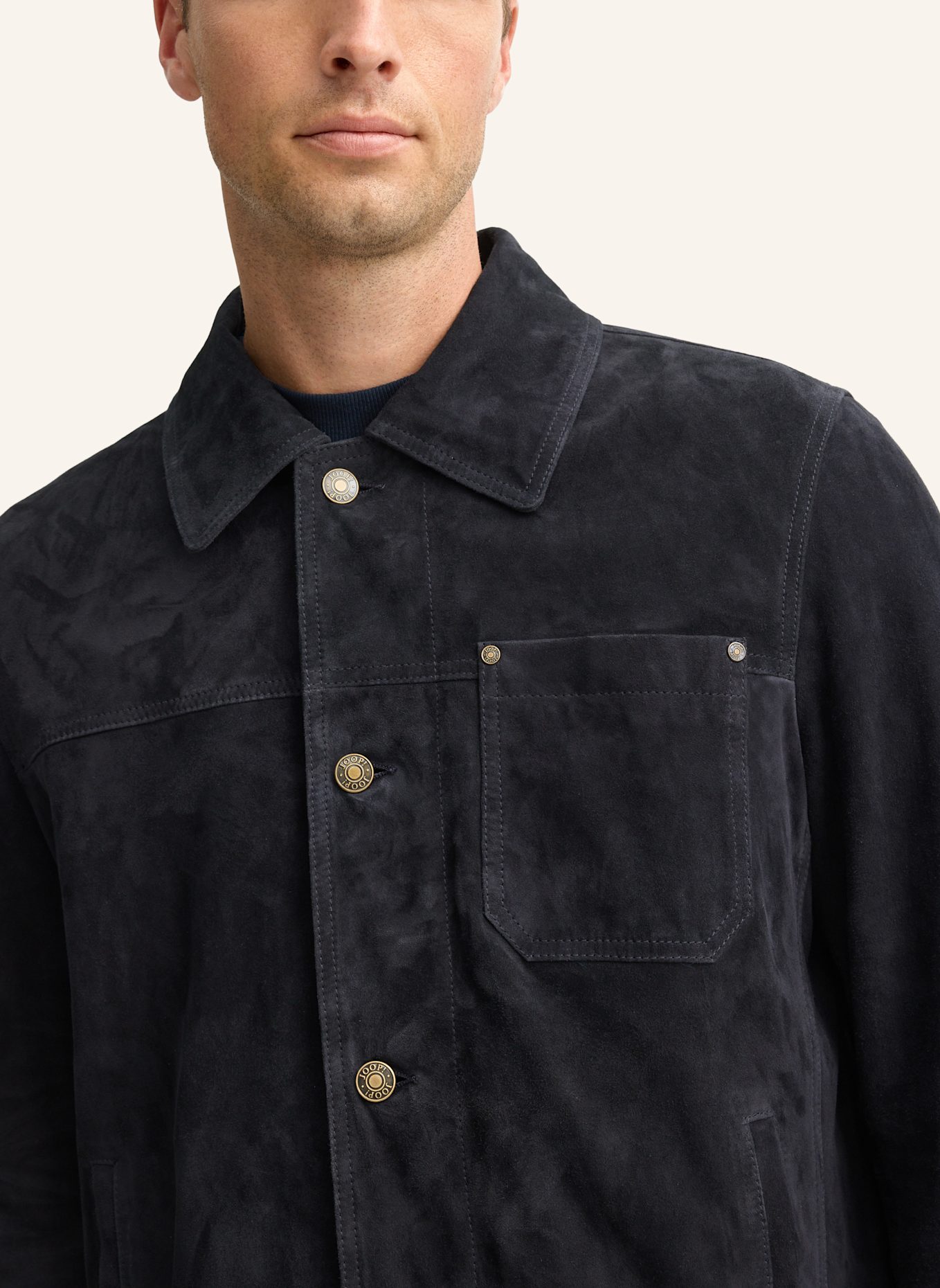 JOOP! JEANS Lederjacke: DUNKELBLAU