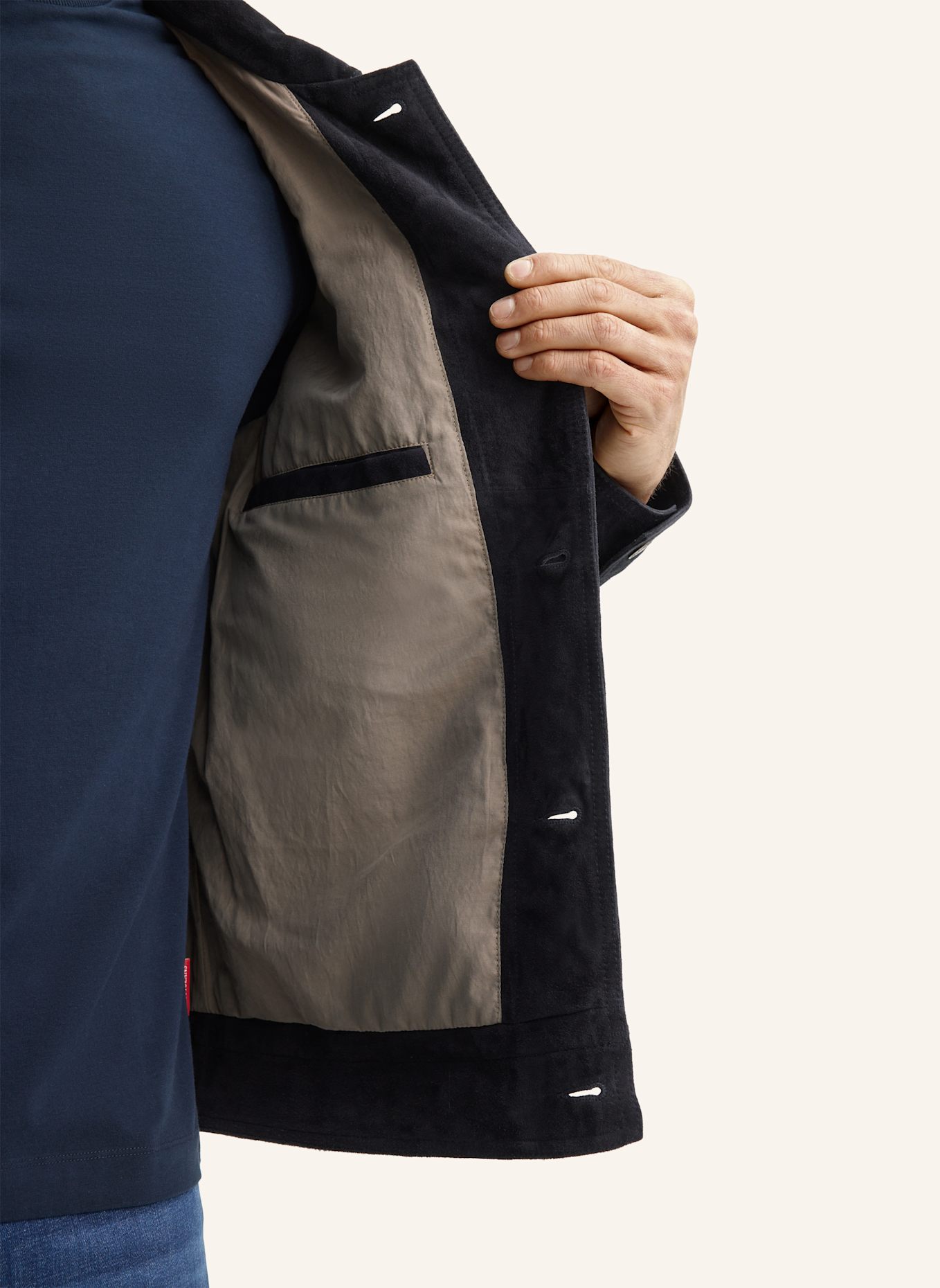 JOOP! JEANS Lederjacke: DUNKELBLAU