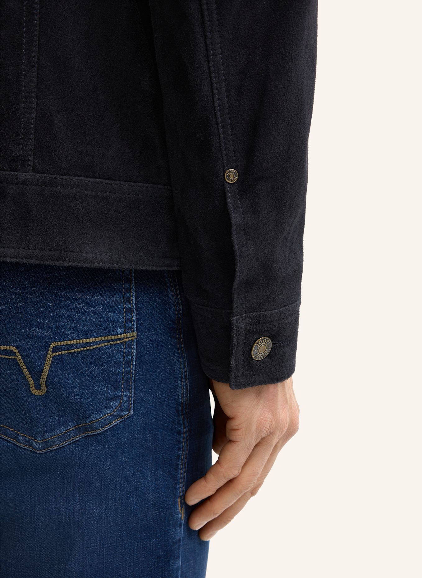 JOOP! JEANS Lederjacke: DUNKELBLAU